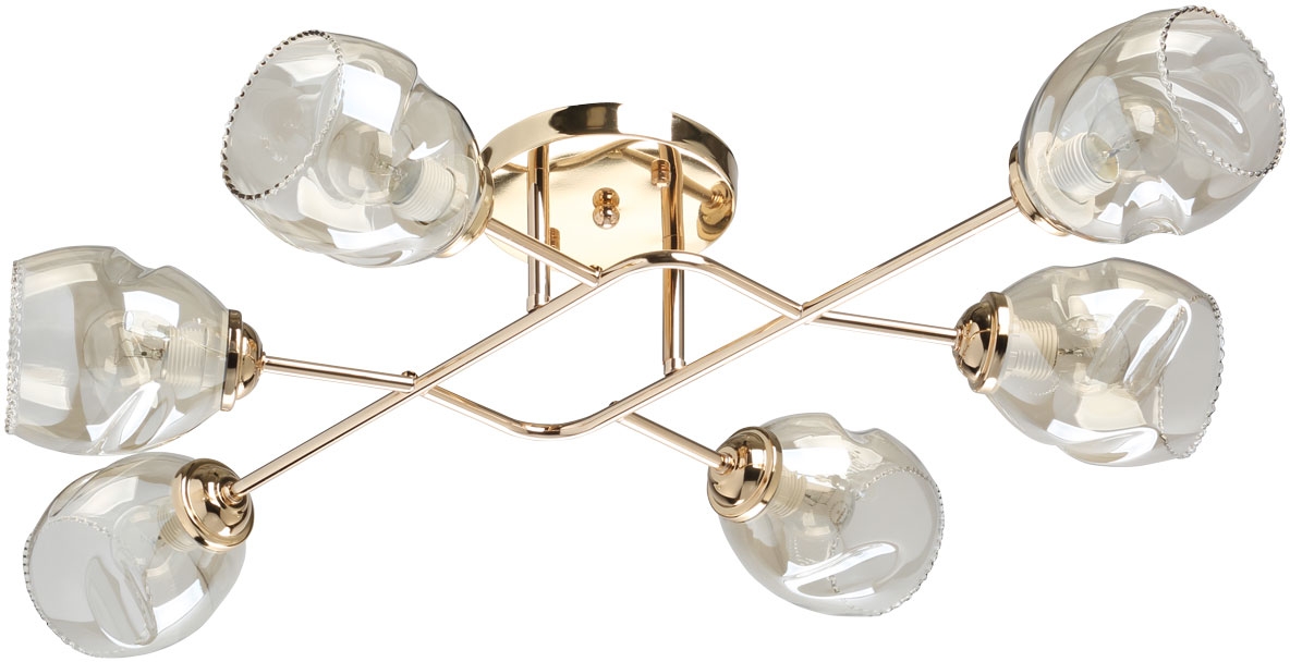 Изображение товара Люстра АКЦЕНТ с 6 цоколями E27 60 Вт золото 78х53х16 см