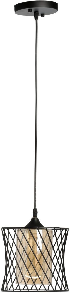 Изображение товара Подвесная люстра СОЛО 1хE27 40 Вт черная 90х90 см металлическая с стеклянным плафоном