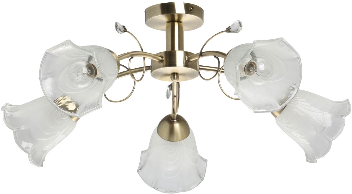 Изображение товара Люстра ФЛОРА 5хE14х40 Вт состаренная латунь 24х24х63 см