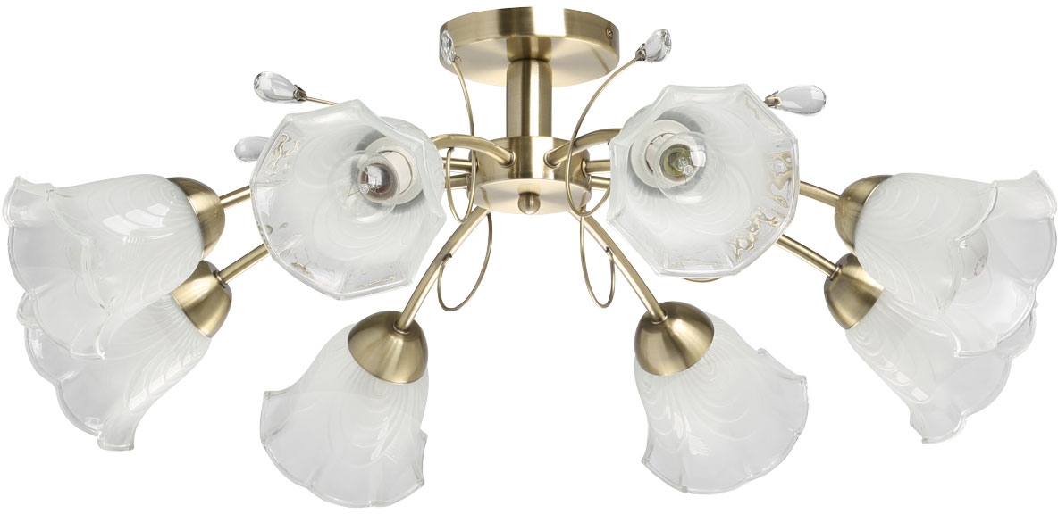 Изображение товара Люстра ФЛОРА 8хE14х40 Вт состаренная латунь 24х24х72 см