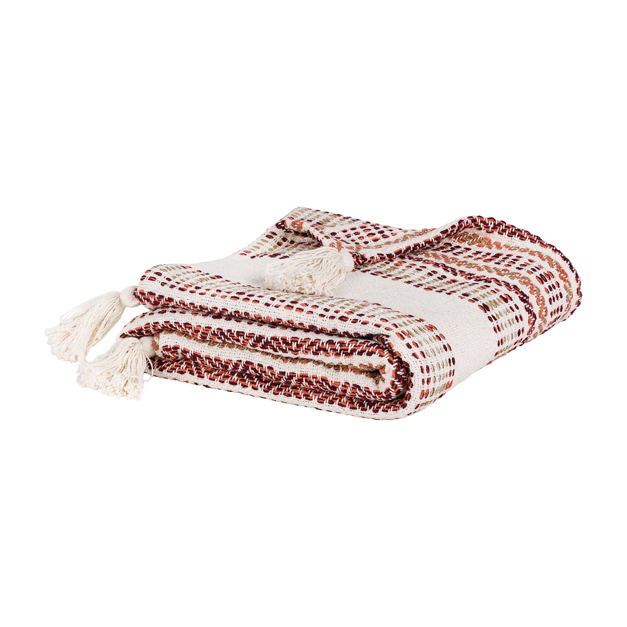 Изображение товара Плед Desert бежево-коричневый 125х152 см из смеси хлопка и полиэстера