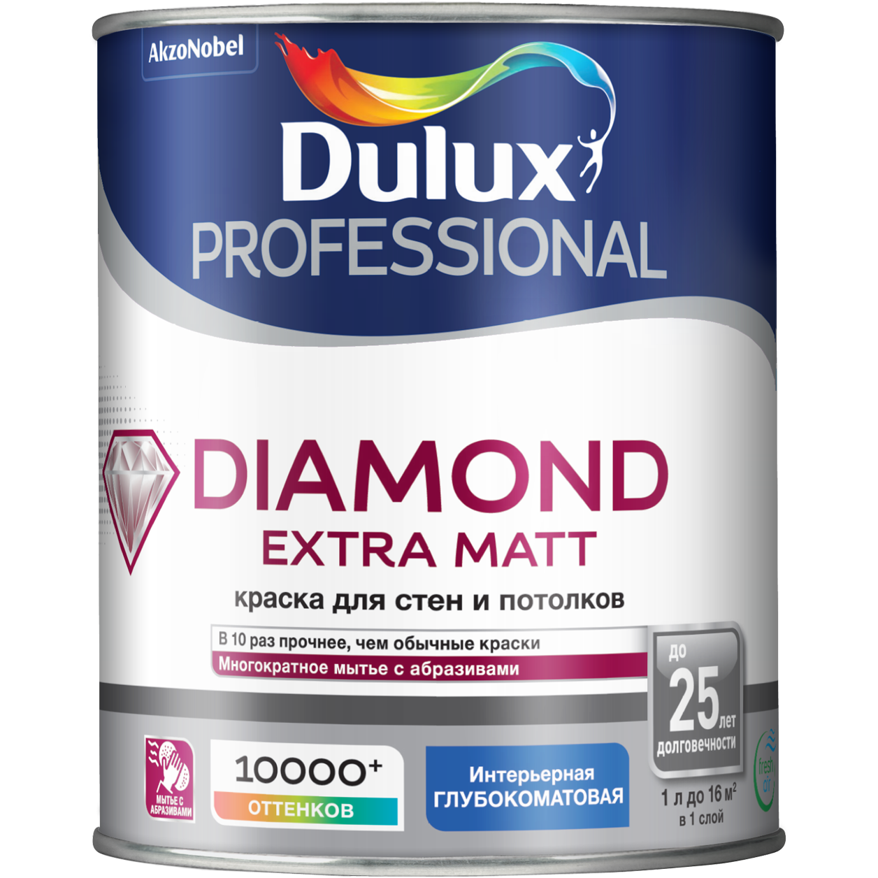 Изображение товара Краска интерьерная DULUX DIAMOND EM 1 л для стен и потолков