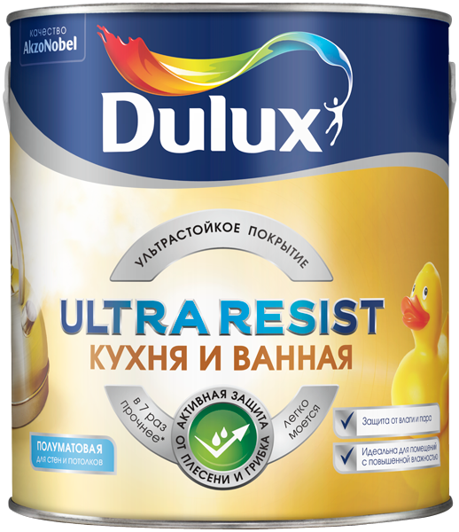 Изображение товара Интерьерная краска DULUX Ultra Resist полуматовая 2.5 л высокая износостойкость