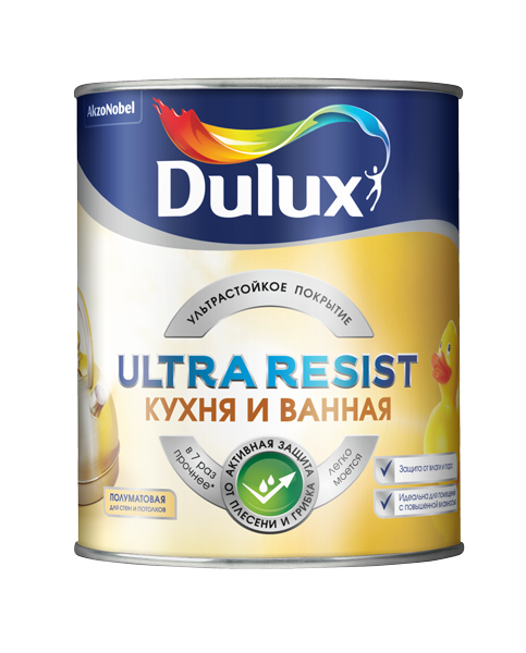 Изображение товара Интерьерная полуматовая краска DULUX Ultra Resist 1 л — влагостойкая устойчивость
