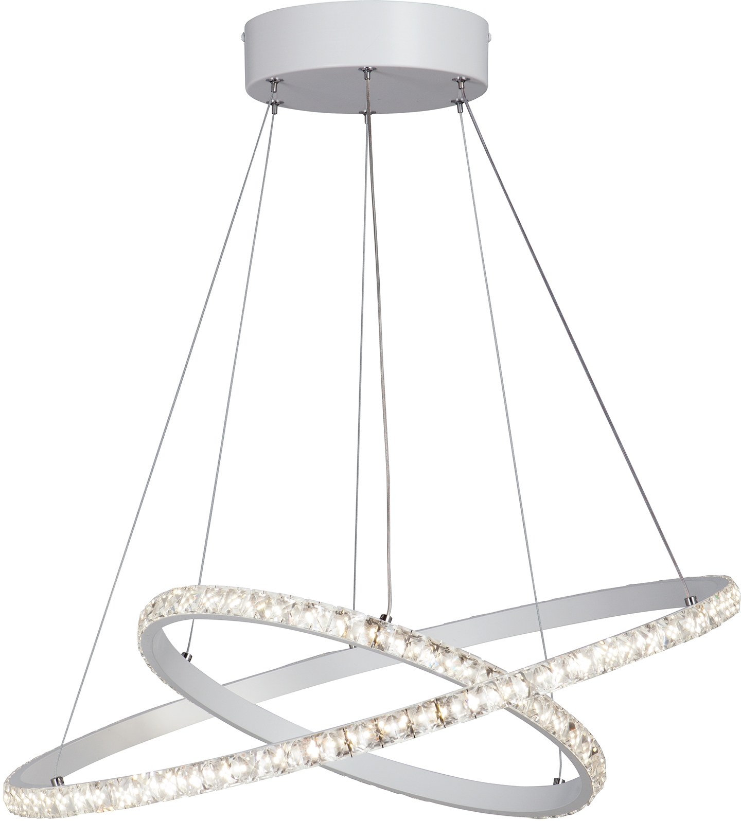 Изображение товара Люстра потолочная 2xLED 63 Вт белая матовая 95x58x58 см