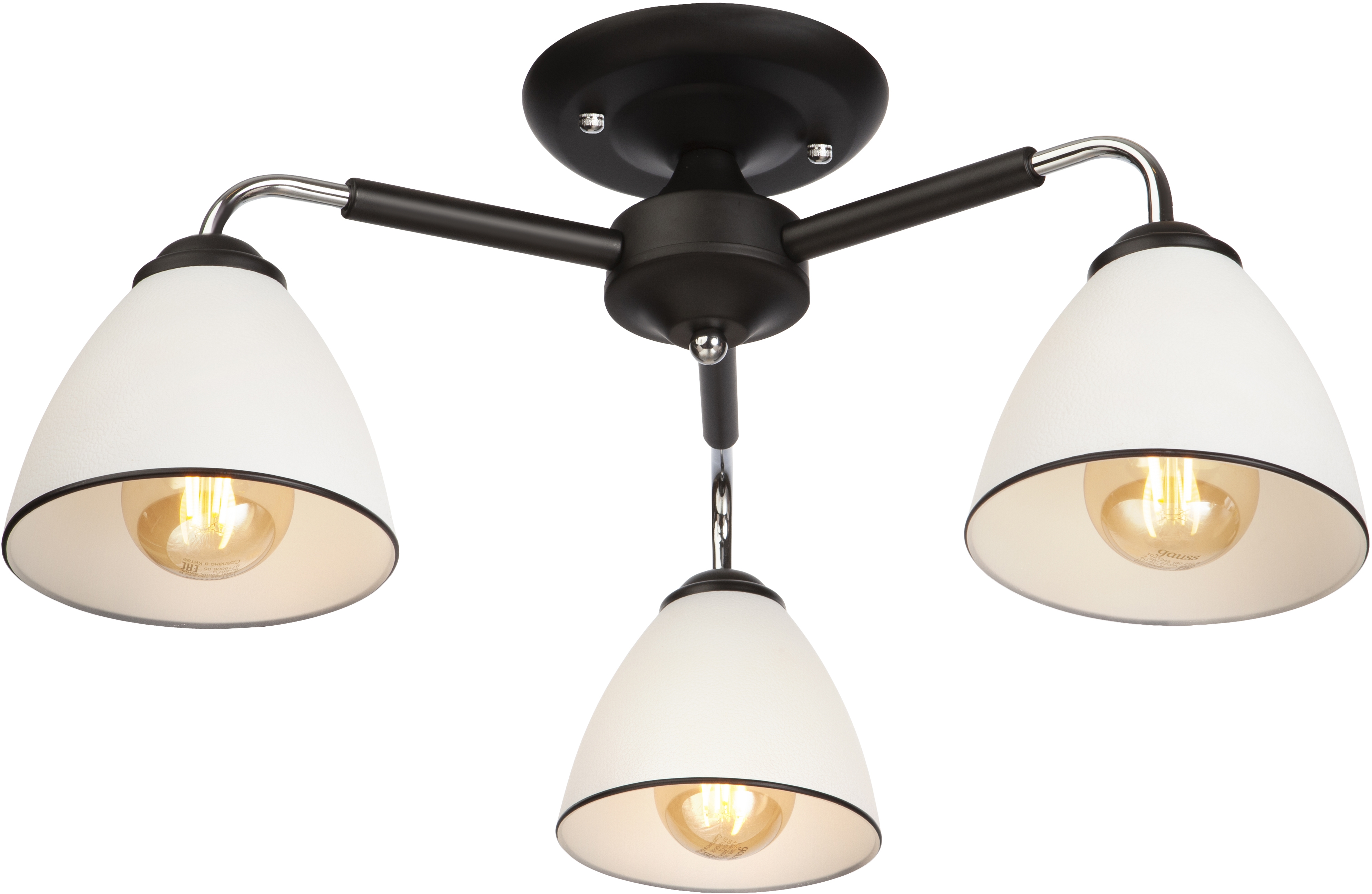 Изображение товара Люстра потолочная E27x3x60 Вт черный хром 54x54x24 см