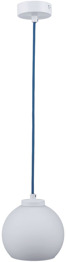 Изображение товара Подвесной светильник с зеленым проводом и белым стеклянным плафоном 112x14 см