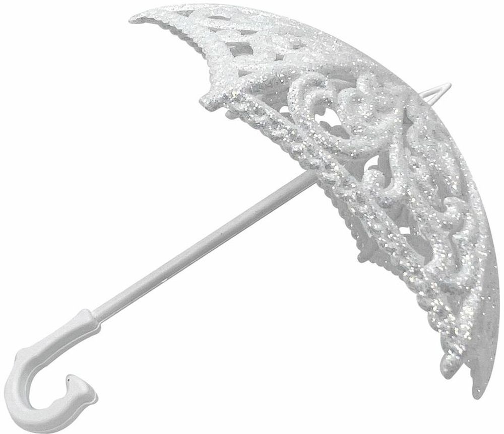 Изображение товара Ёлочная игрушка Зонтик Umbrella-0 белый 100х100х70 мм