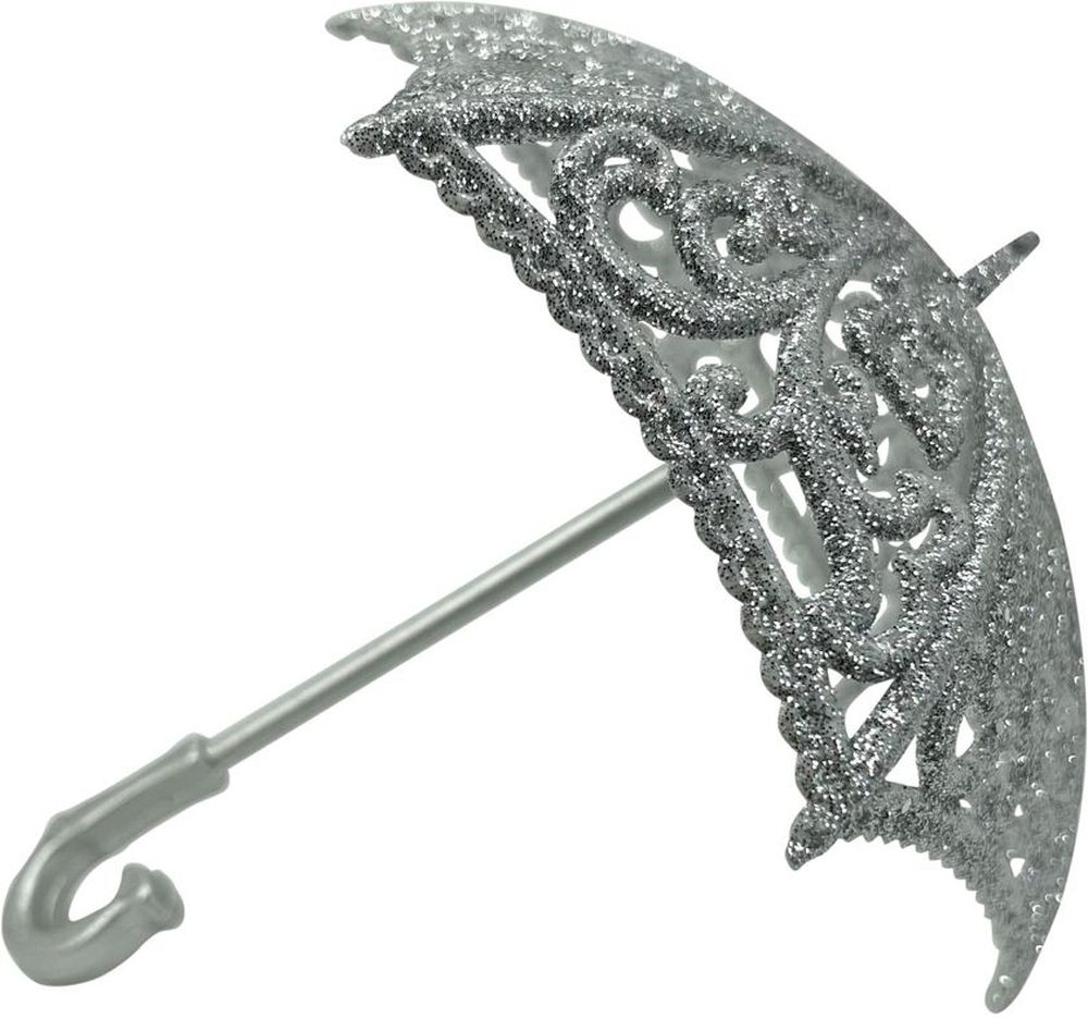 Изображение товара Ёлочная игрушка Зонтик Umbrella-4 серебро 100x100x70 мм новогоднее украшение