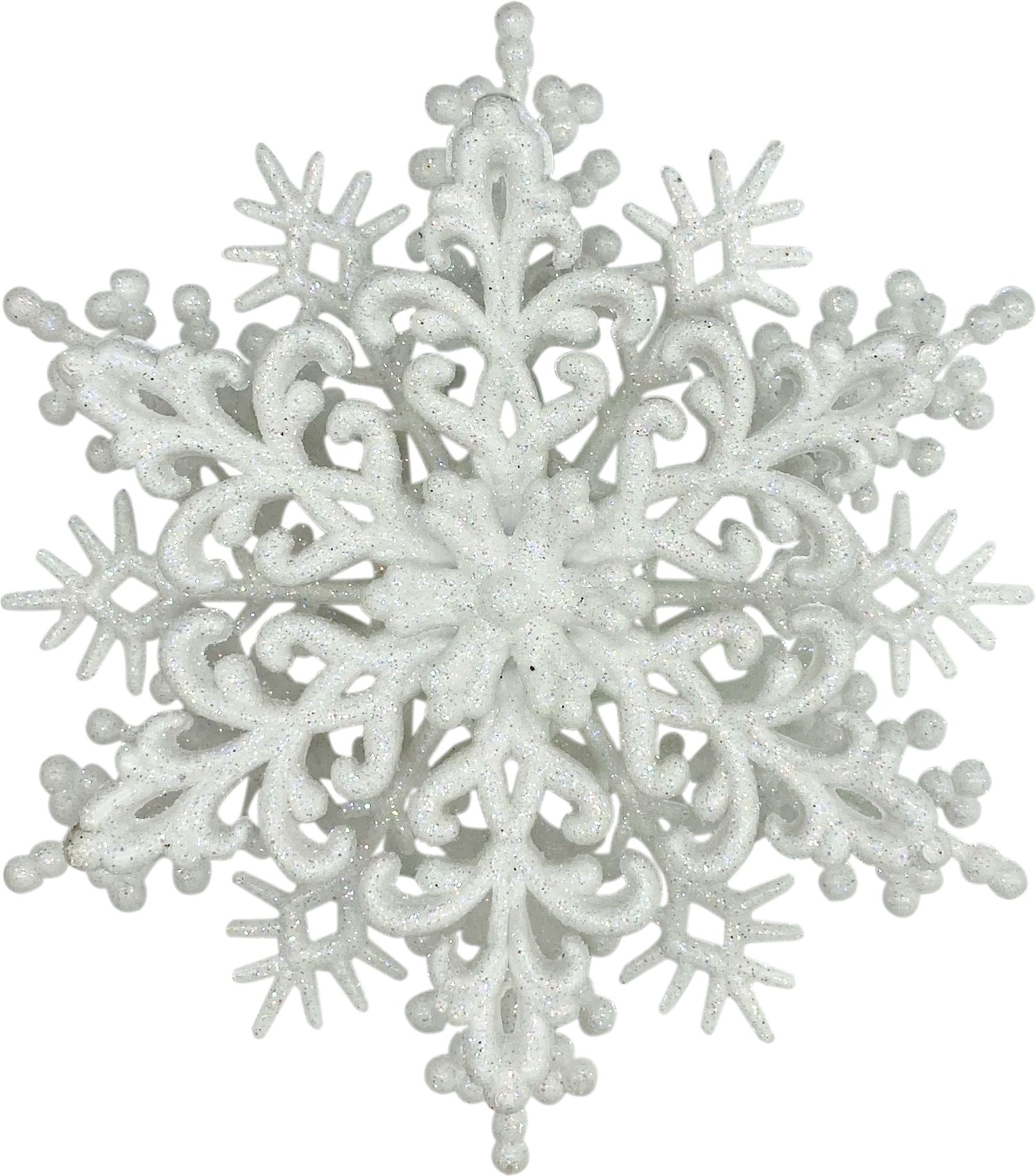 Изображение товара Ёлочная игрушка Снежинка белая 120x40 мм классическая объемная