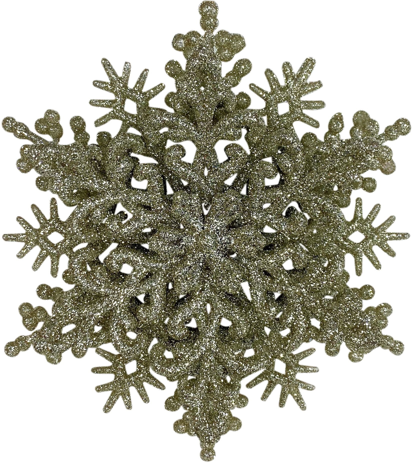 Изображение товара Ёлочная игрушка Снежинка CB000-7 объемная шампань классика 120x40 мм