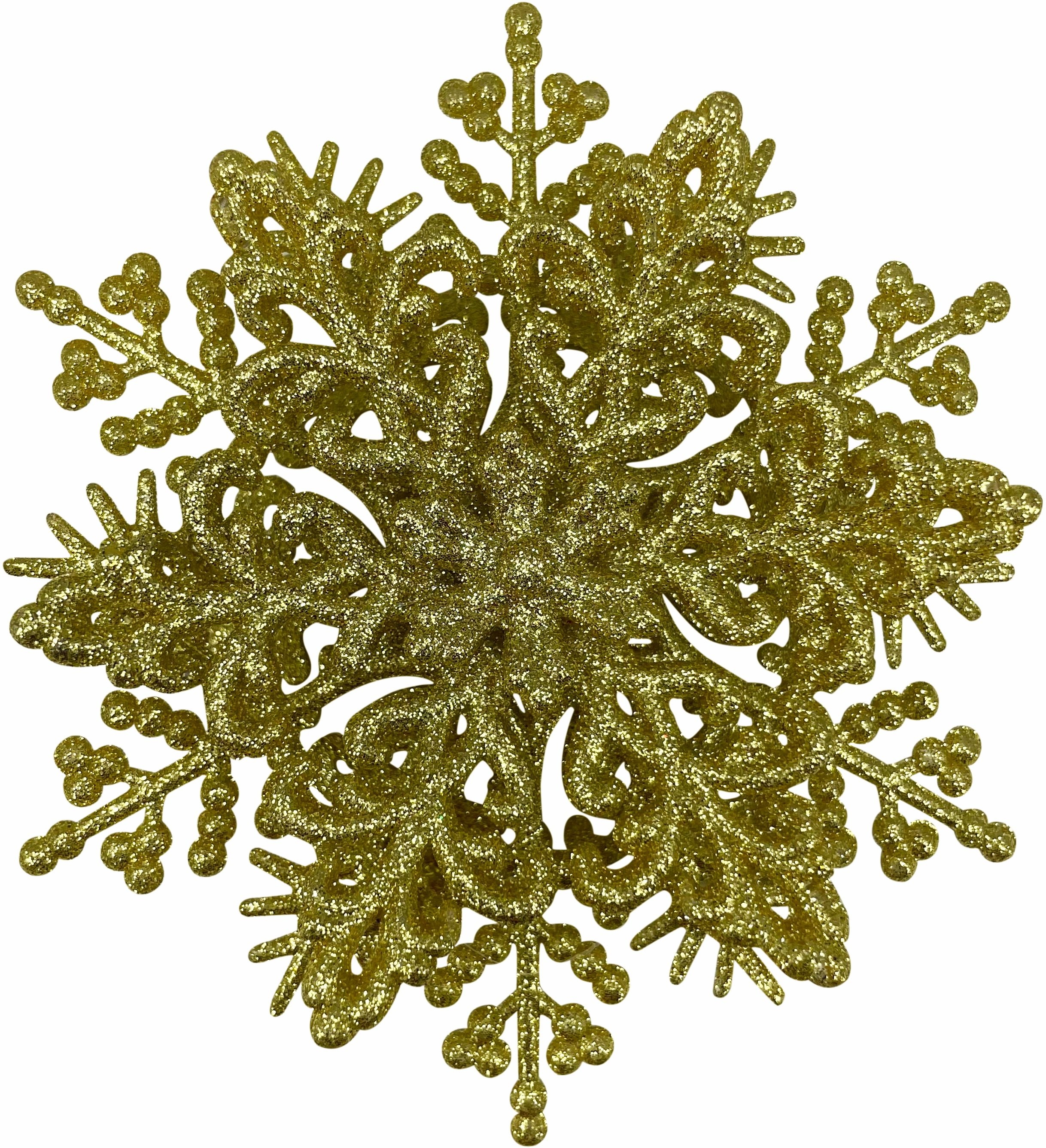 Изображение товара Ёлочная игрушка Снежинка классика объемная золото 120x40 мм