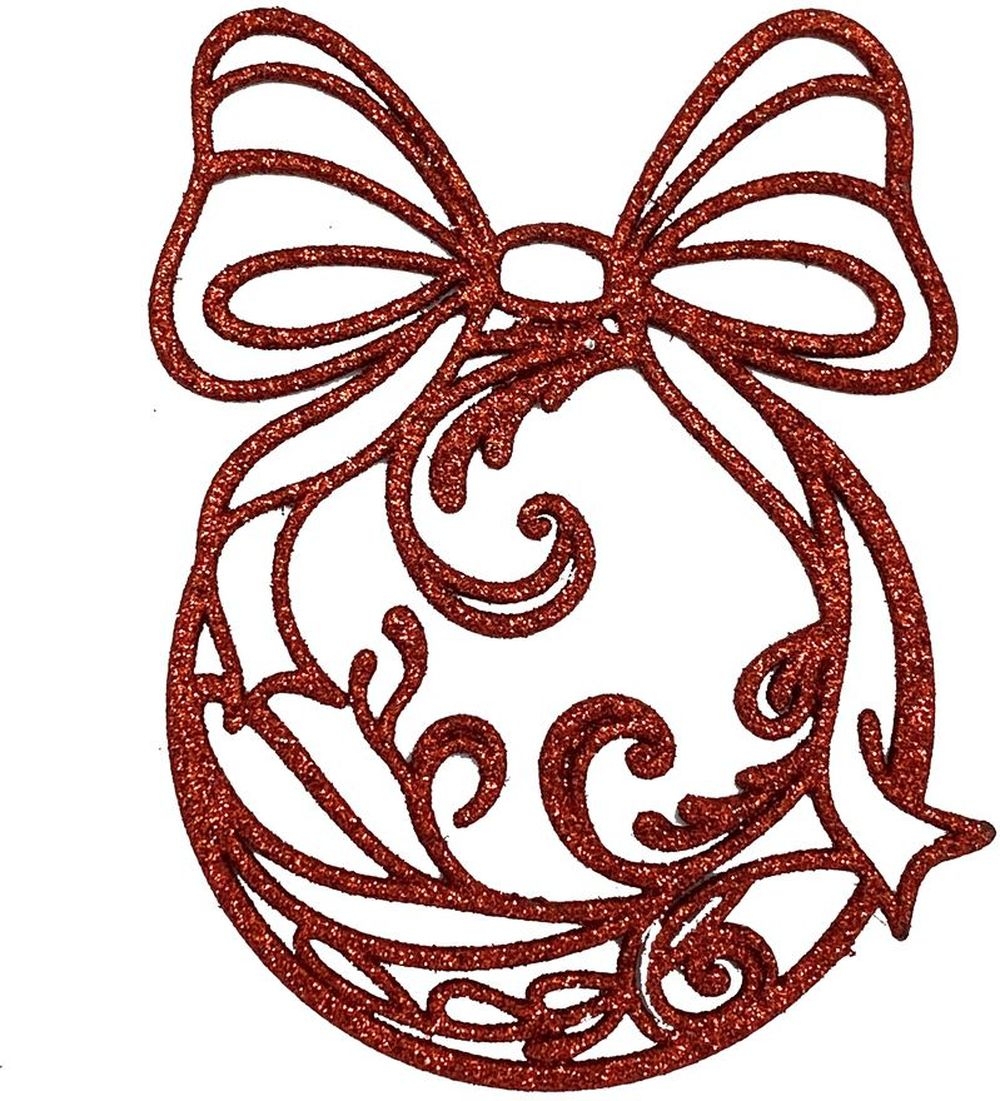 Изображение товара Новогодний плоский шар красный 120x120x3 мм Елочные украшения