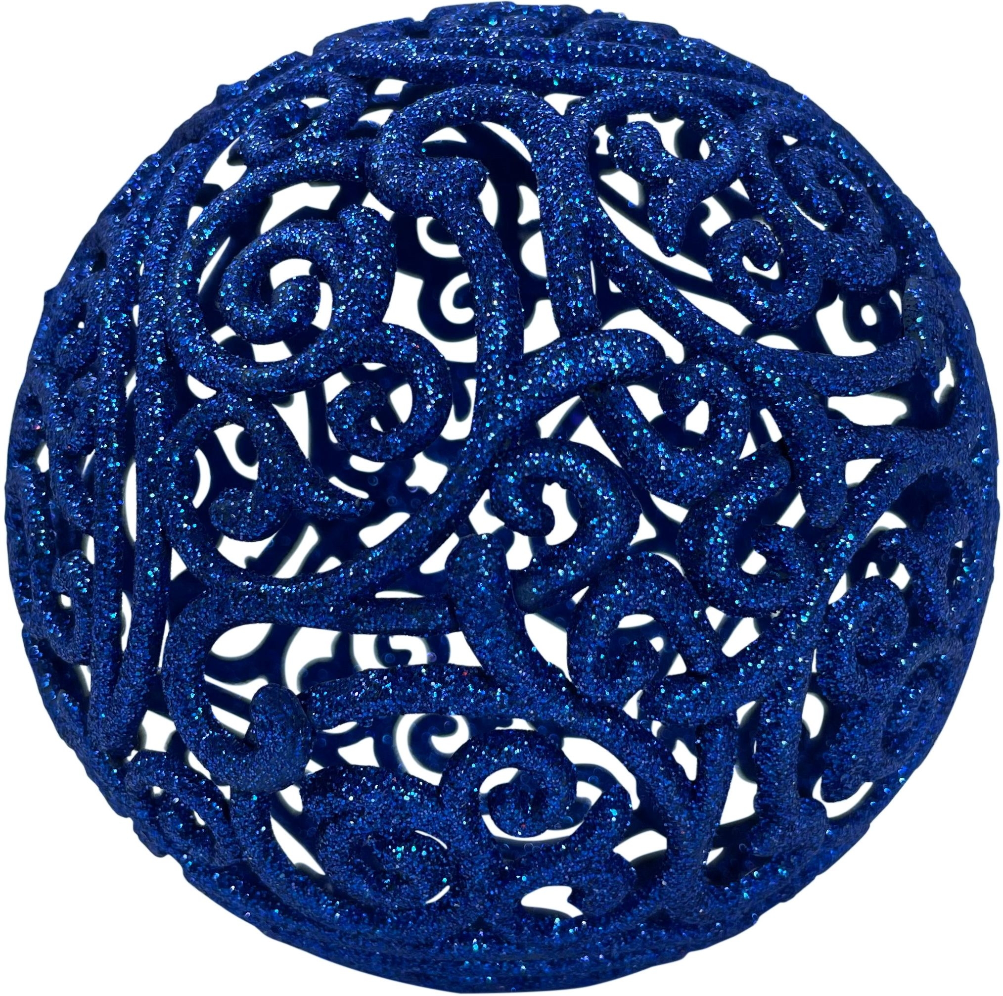Изображение товара Новогодний ажурный шар синий D80 мм для елки праздничных украшений