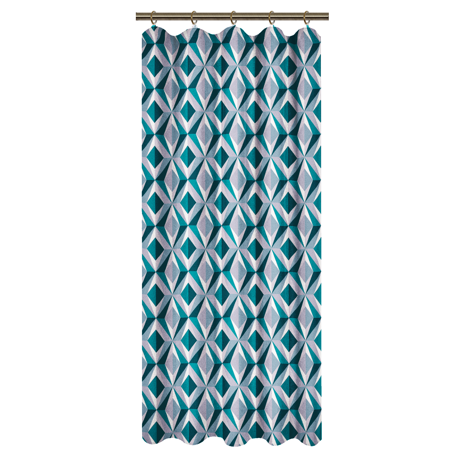 Изображение товара Штора хлопковая на ленте Ромбы для кухни 145х180 см