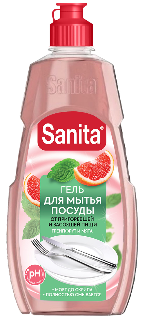 Изображение товара Средство для мытья посуды Sanita Грейпфрут и мята, 450 г