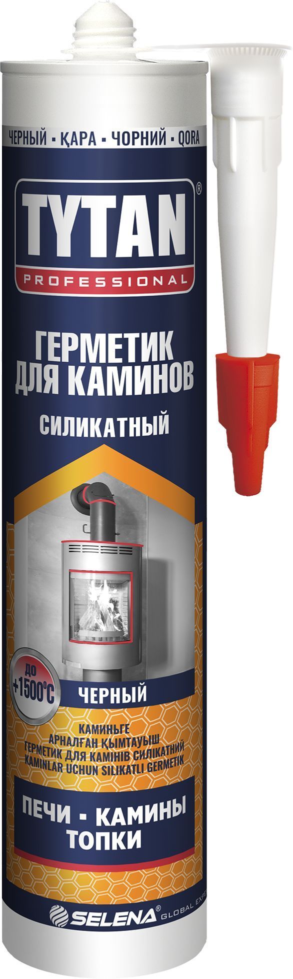Изображение товара TYTAN Professional Герметик Силикатный для Каминов черный 280 мл 