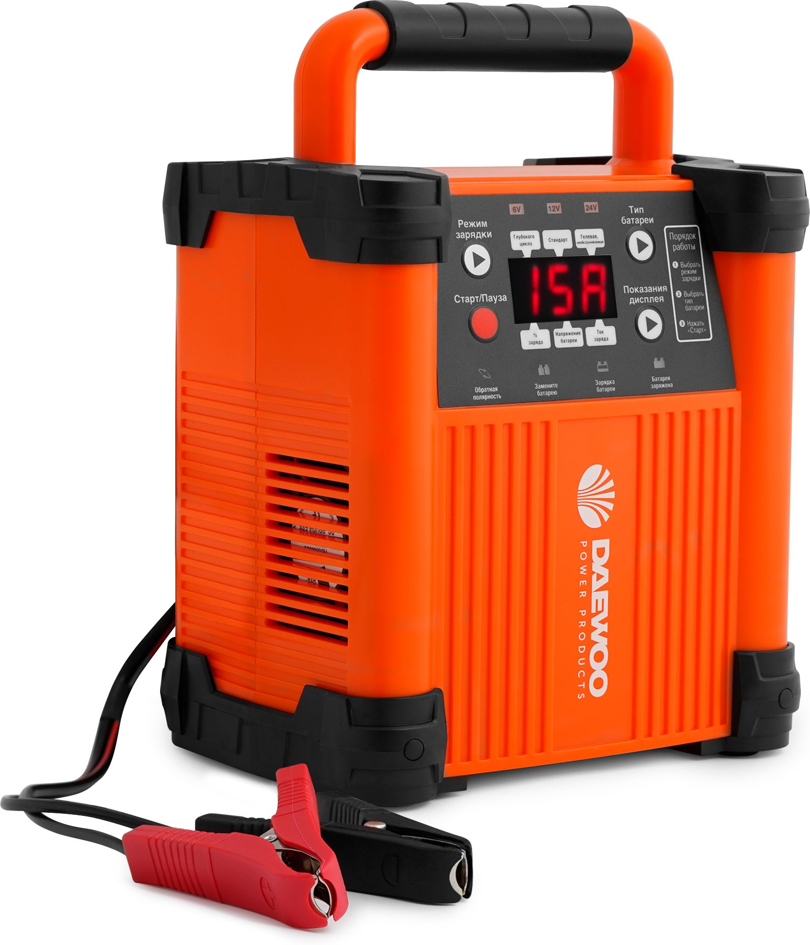 Изображение товара Зарядное устройство DAEWOO DW1500 для автомобильных аккумуляторов