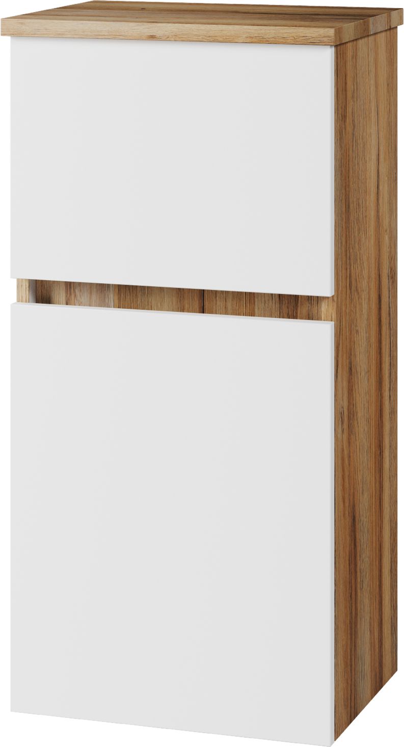 Изображение товара Пенал навесной MISTY Ива 40х80 см МДФ белый/каштан