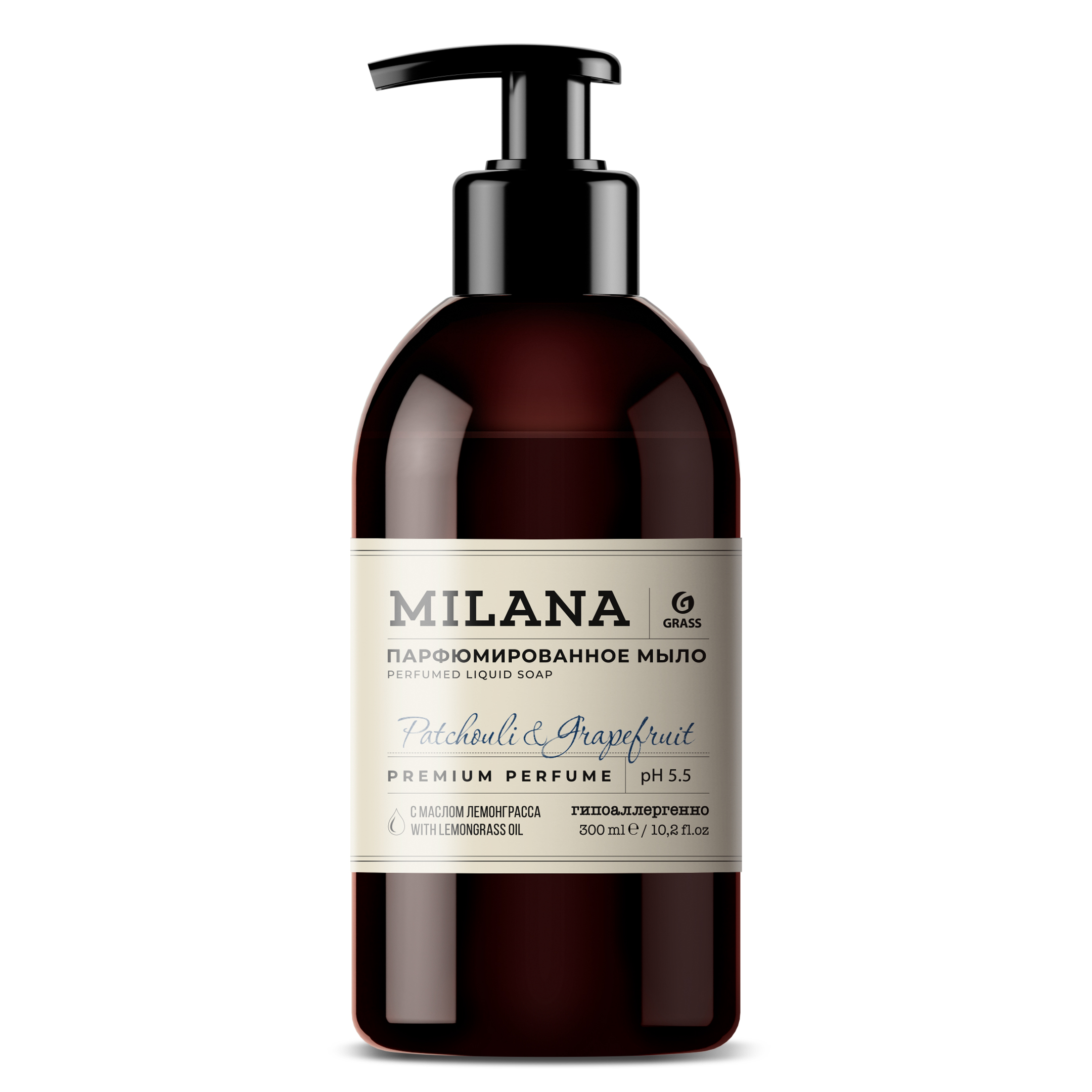 Изображение товара Жидкое парфюмированное мыло Milana "Patchouli&Grapefruit" Grass 300 мл