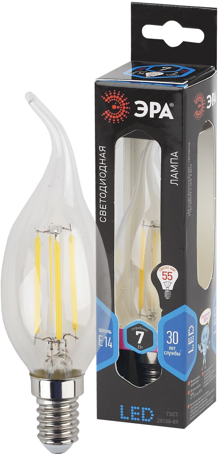 Изображение товара Лампа светодиодная свеча 7 Вт Е14 нейтральный белый 4000К