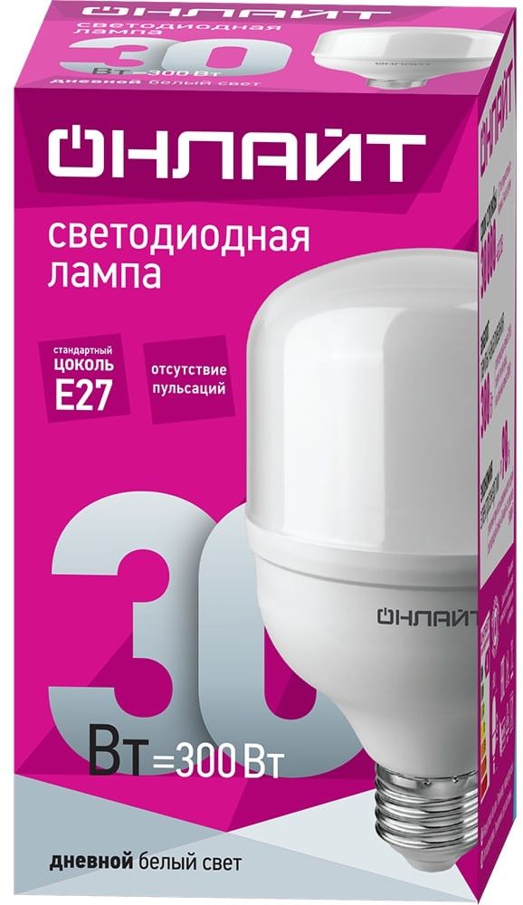 Изображение товара Лампа светодиодная т80 E27 30 Вт 6500 К холодный свет