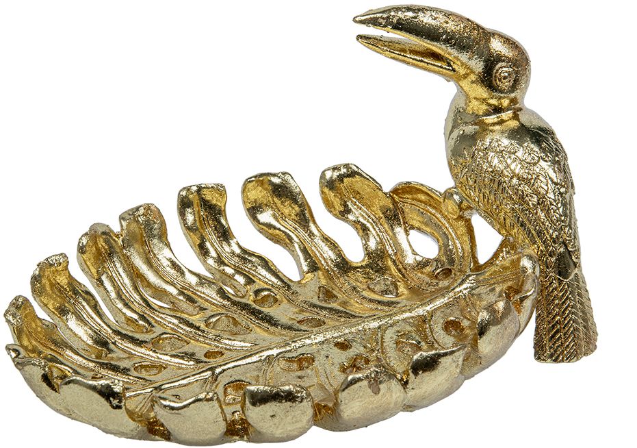 Изображение товара Декоративное блюдо Экзотика 23,3х15,1х12,2см золото пластик