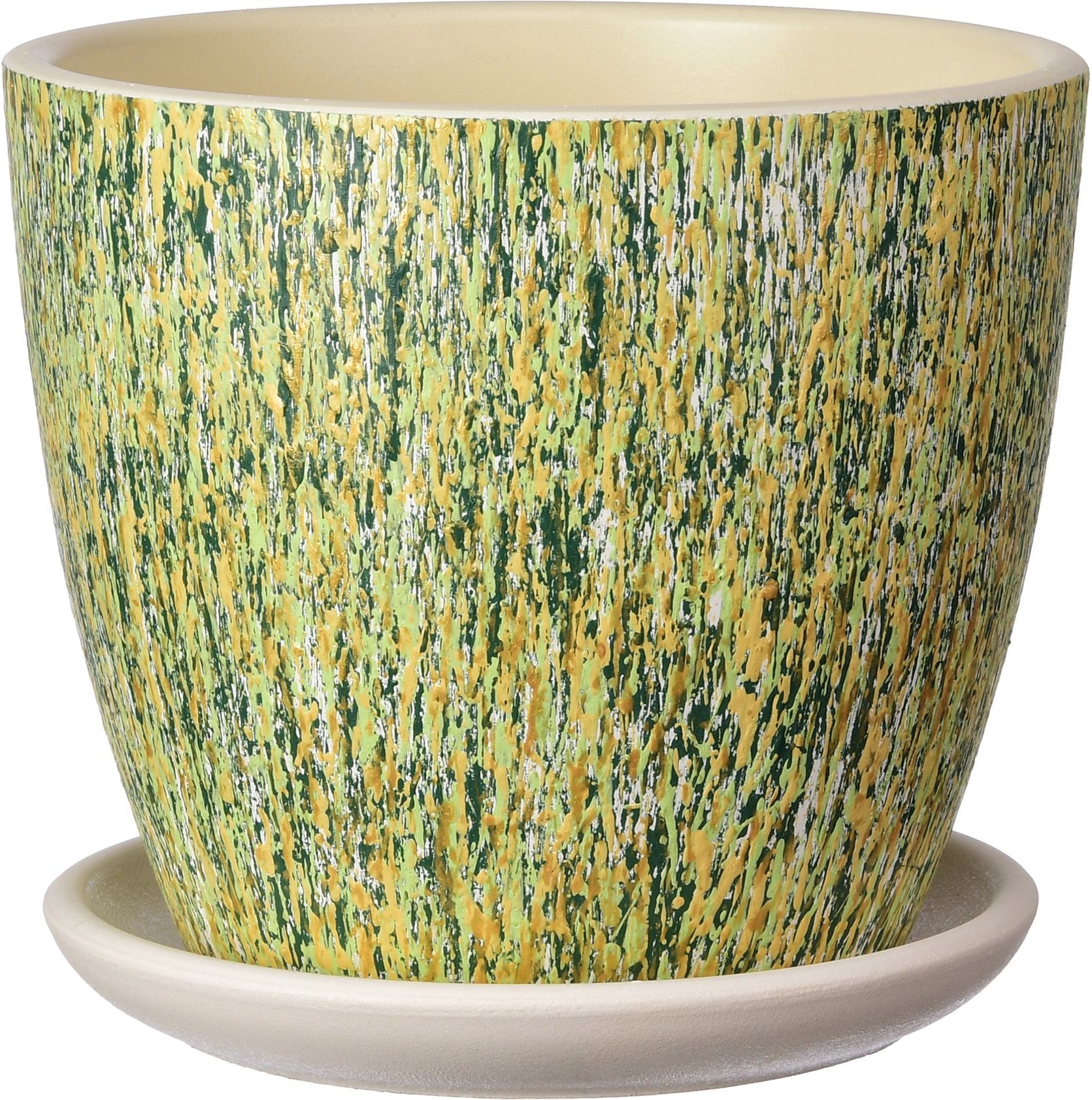 Изображение товара Горшок Времена года лето d-25 см бетонный с поддоном