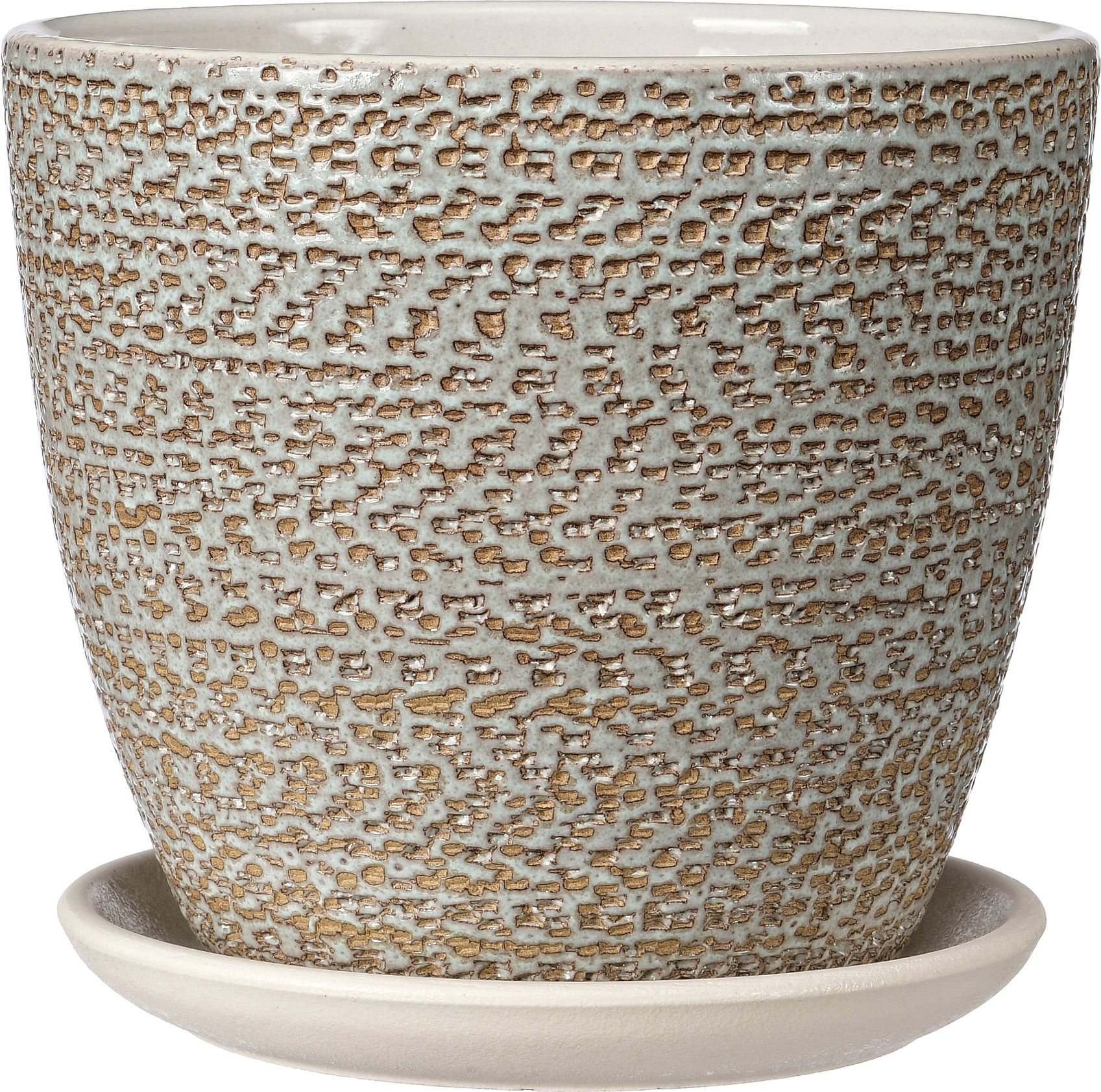 Изображение товара Горшок Антик d-15 см керамический серый с поддоном