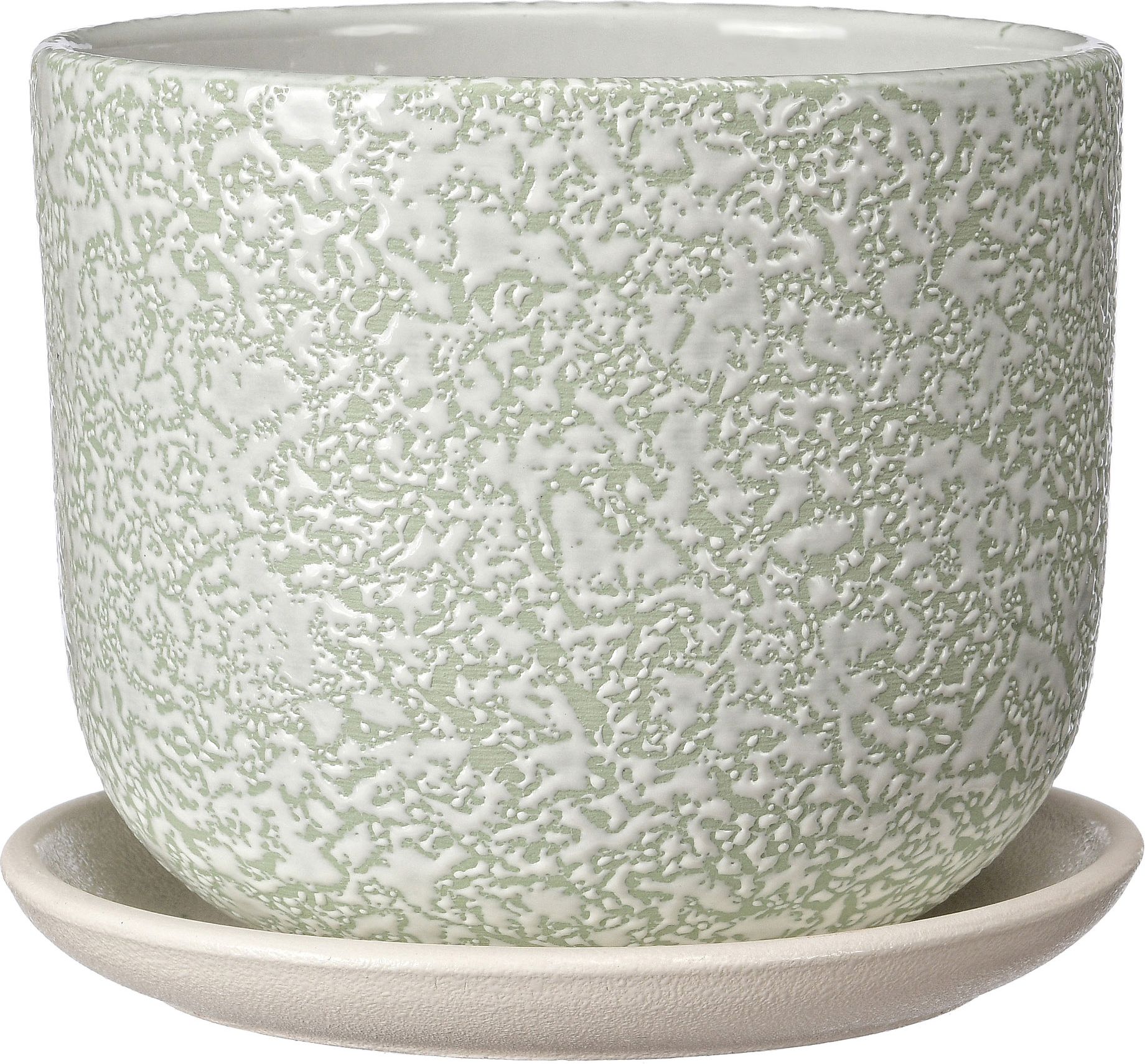 Изображение товара Горшок Маджента d-19 см керамический белый с поддоном