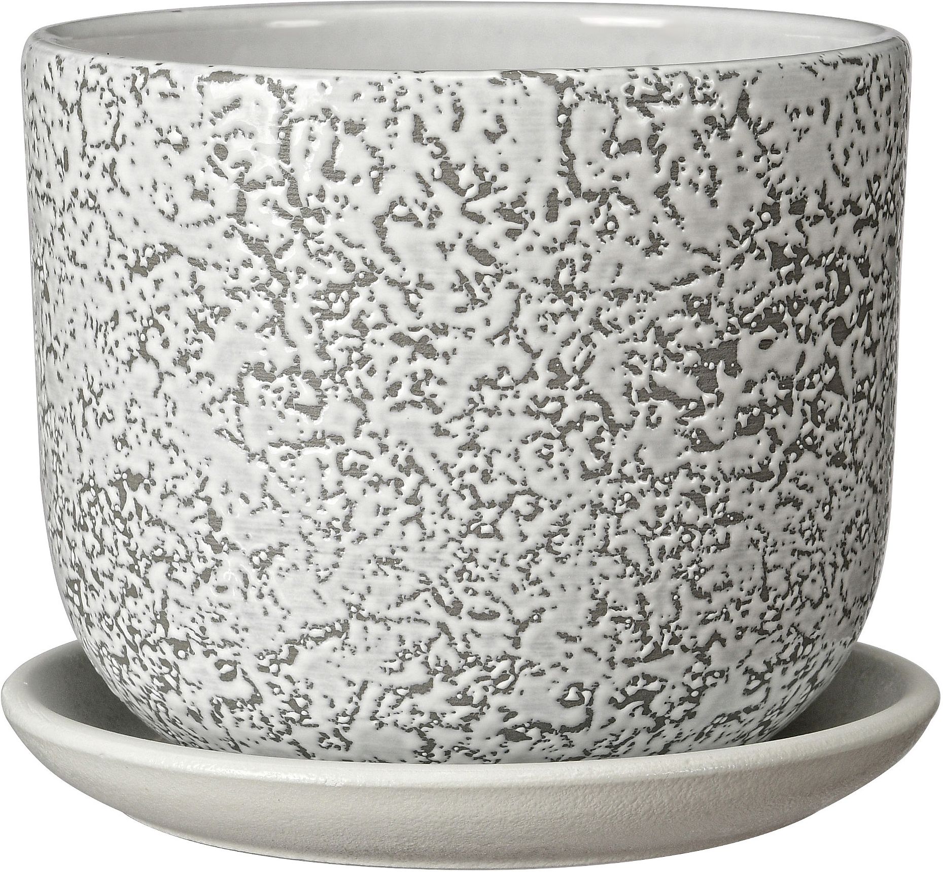 Изображение товара Керамический горшок Маджента d-15 см серый с поддоном для комнатных растений