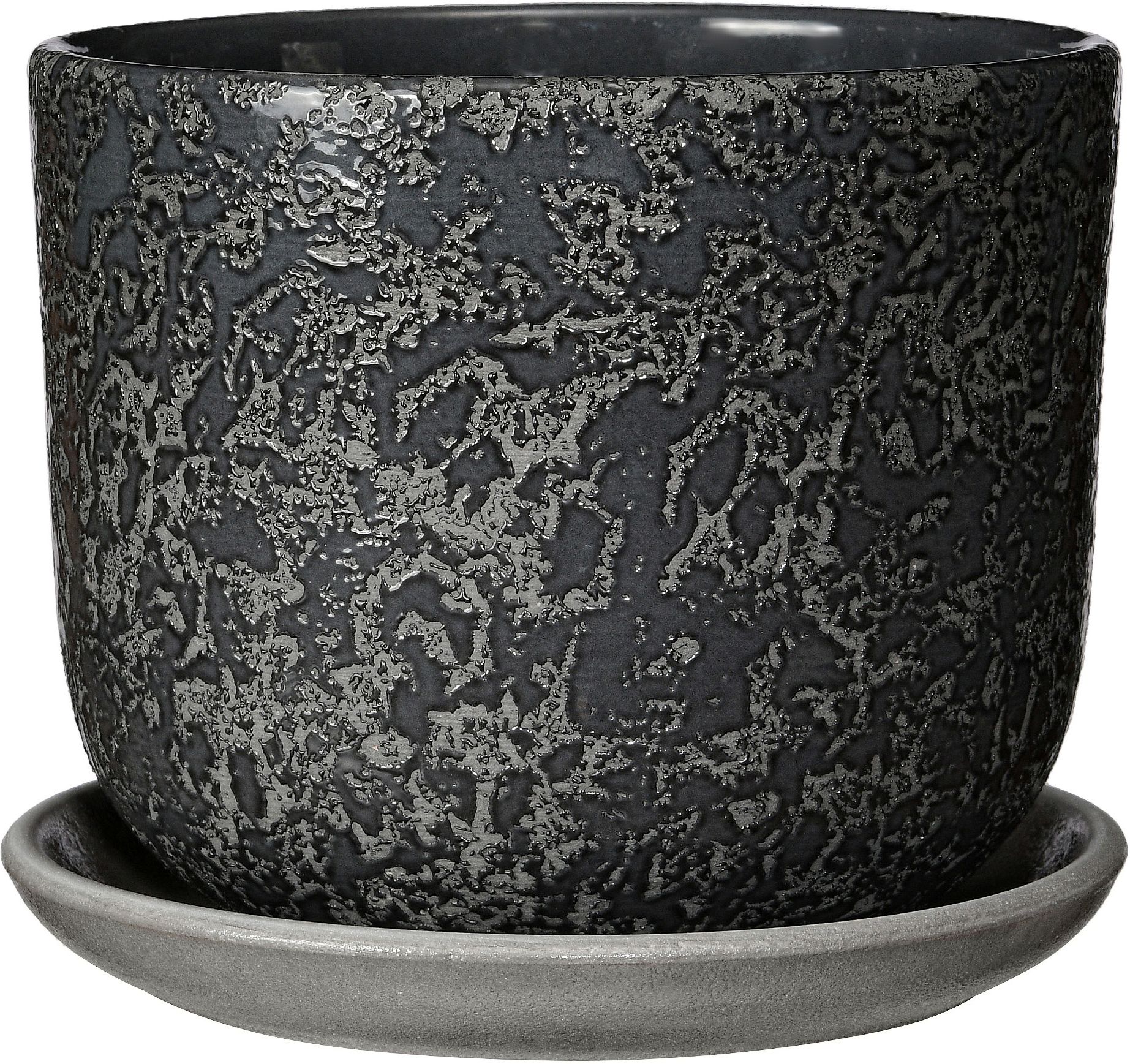 Изображение товара Горшок Маджента d-15 см керамический черный с поддоном