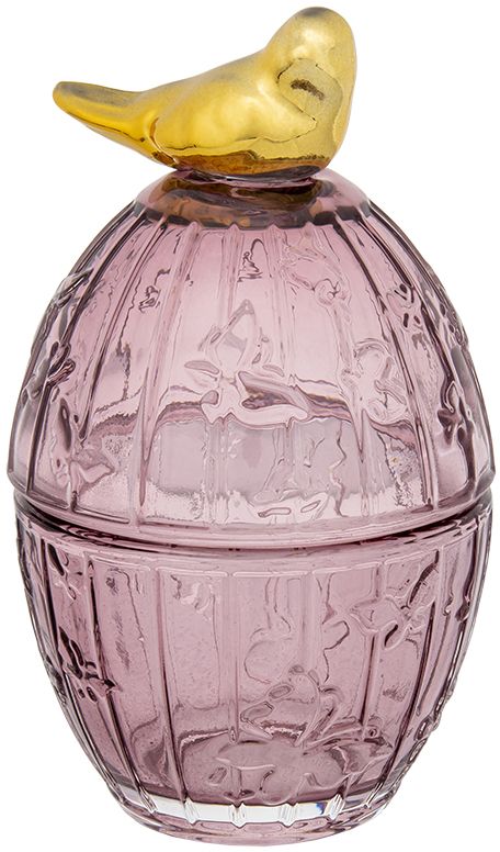 Изображение товара Стеклянная шкатулка Птичка 9x9x15,8 см шоколад для хранения украшений