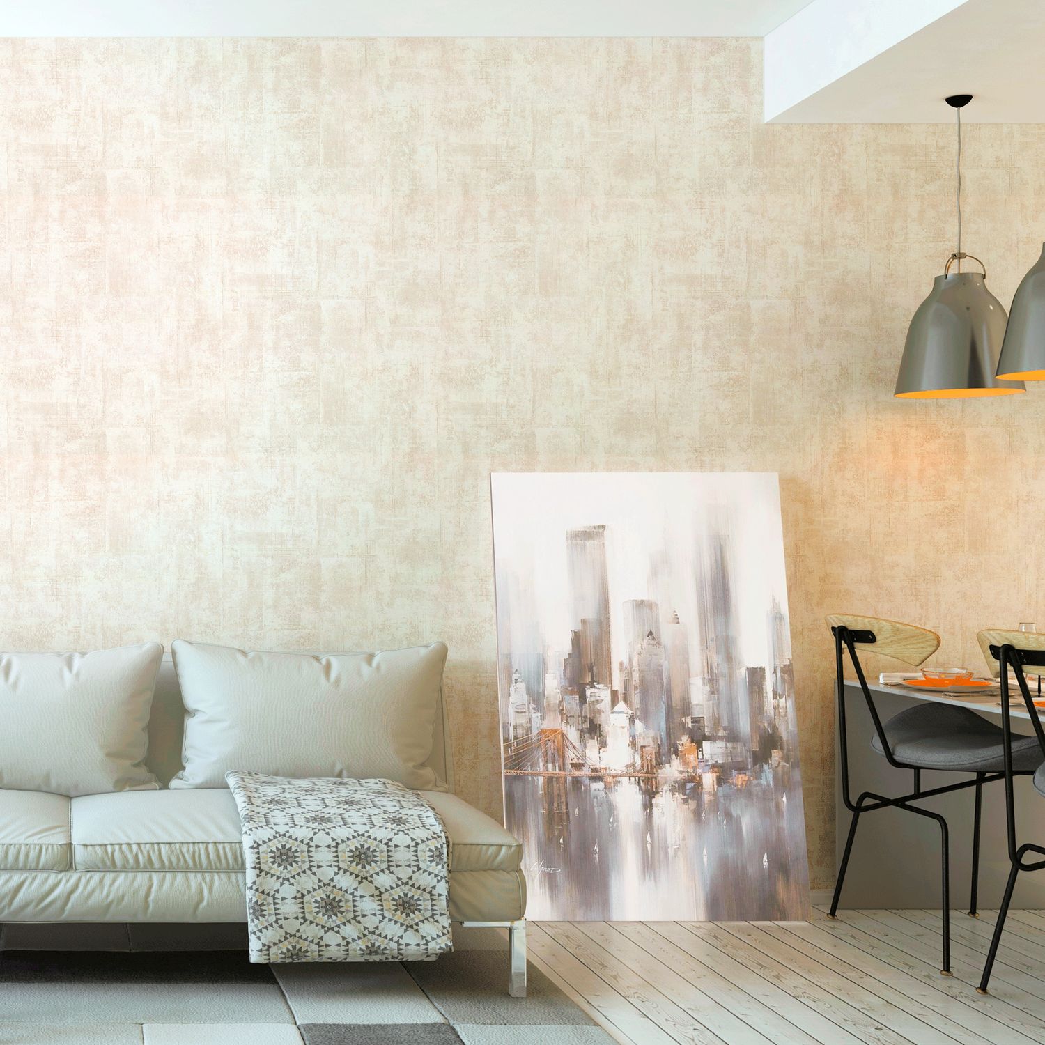 Изображение товара Обои виниловые Артекс Бетон светло-бежевые 10,05х1,06 м стиль Лофт