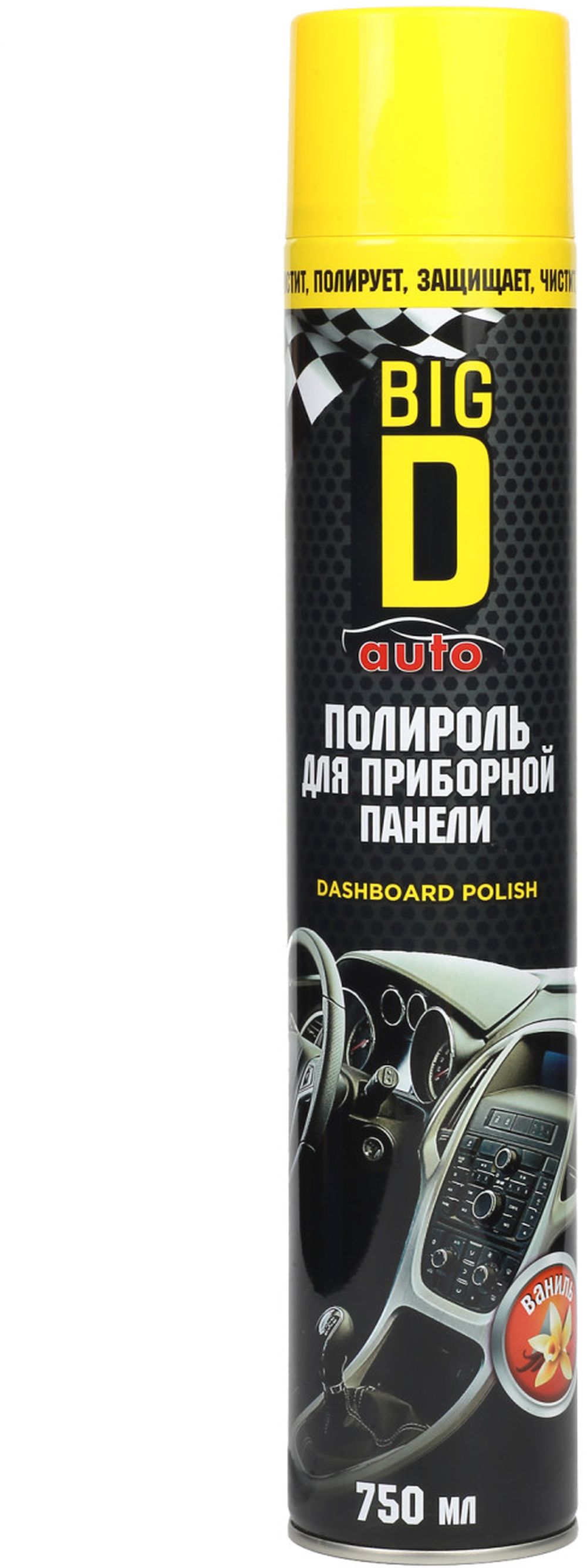 Изображение товара Полироль для пластика BIG D ВАНИЛЬ 750 мл спрей для чистки и восстановления пластика