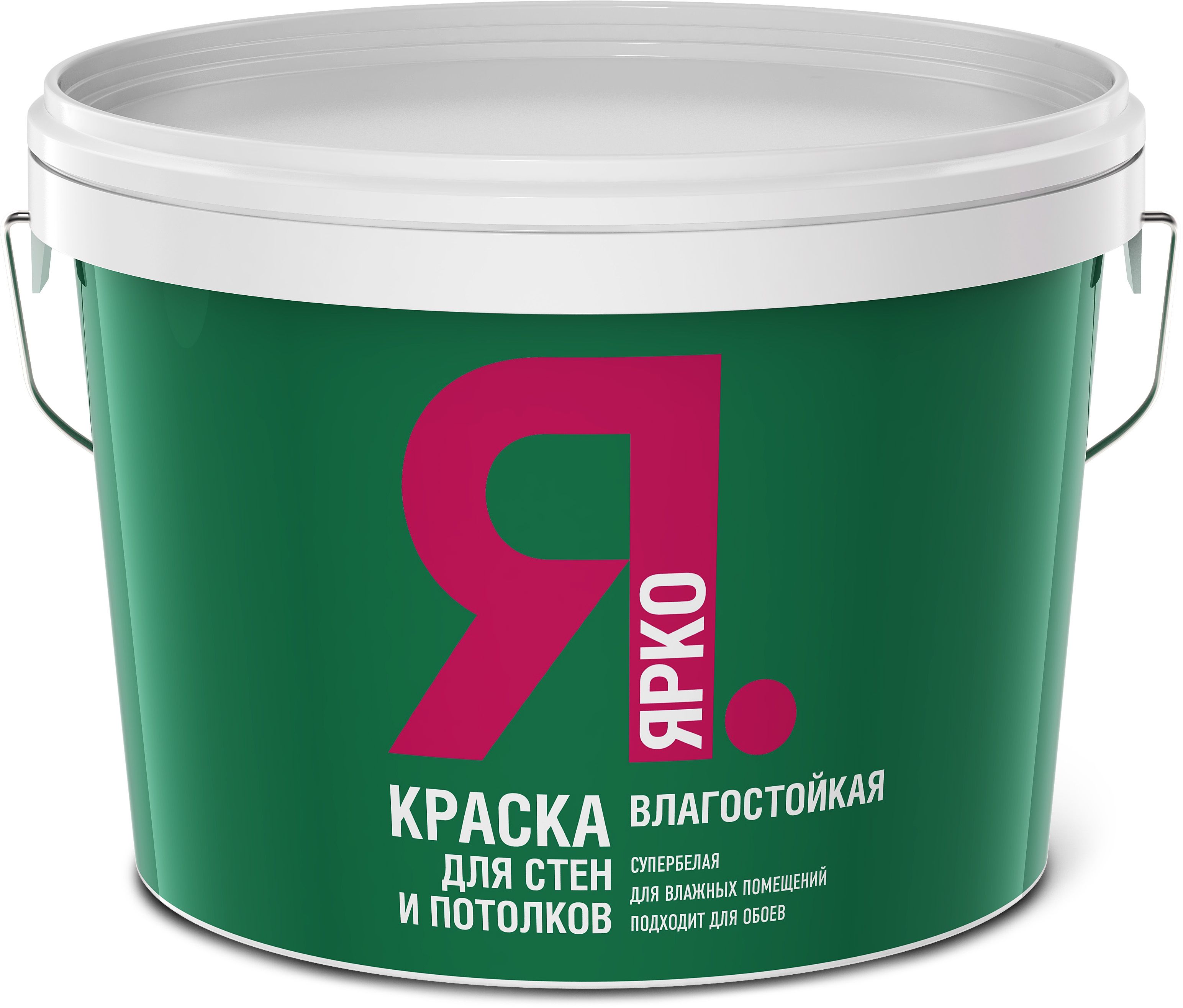 Изображение товара Влагостойкая краска ЯРКО для стен и потолков белая ведро 14 кг
