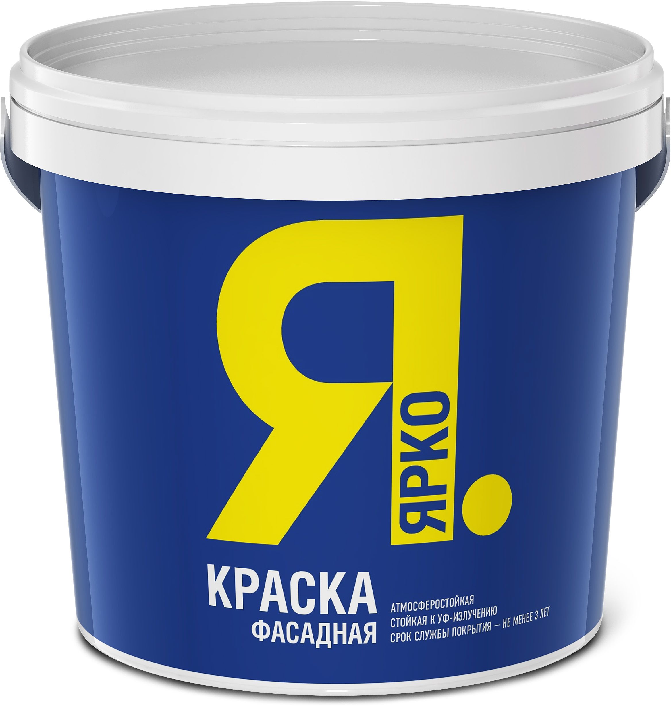 Изображение товара Краска фасадная ЯРКО для наружных и внутренних работ белая ведро 1,3 кг