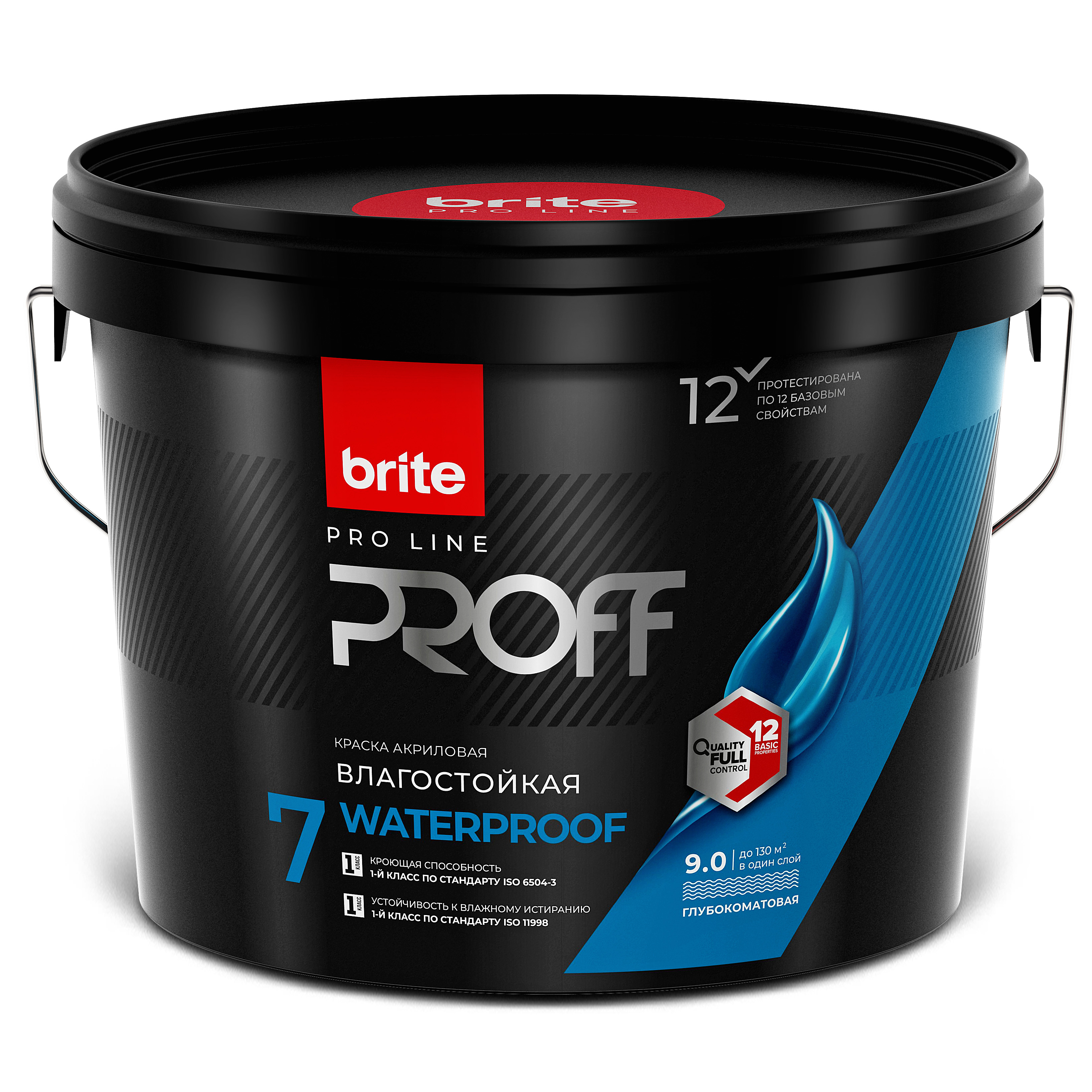 Изображение товара Интерьерная влагостойкая краска BRITE PROFESSIONAL 9 л белая акриловая