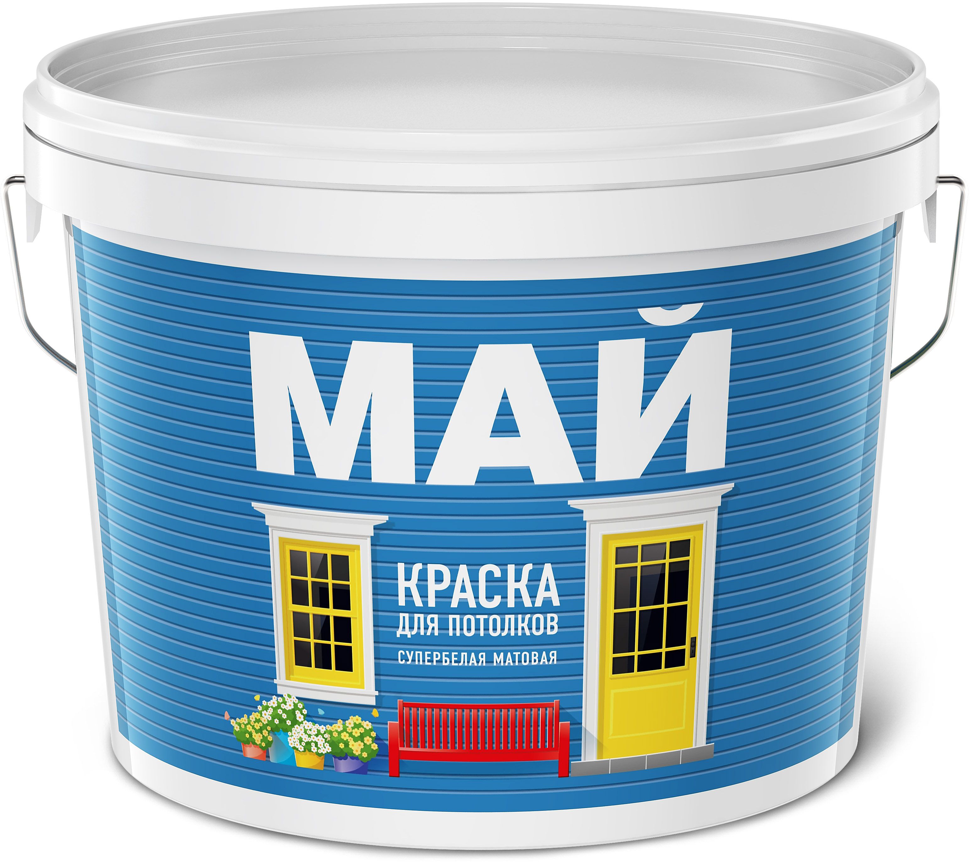 Изображение товара Краска для потолков МАЙ белая ведро 6 кг