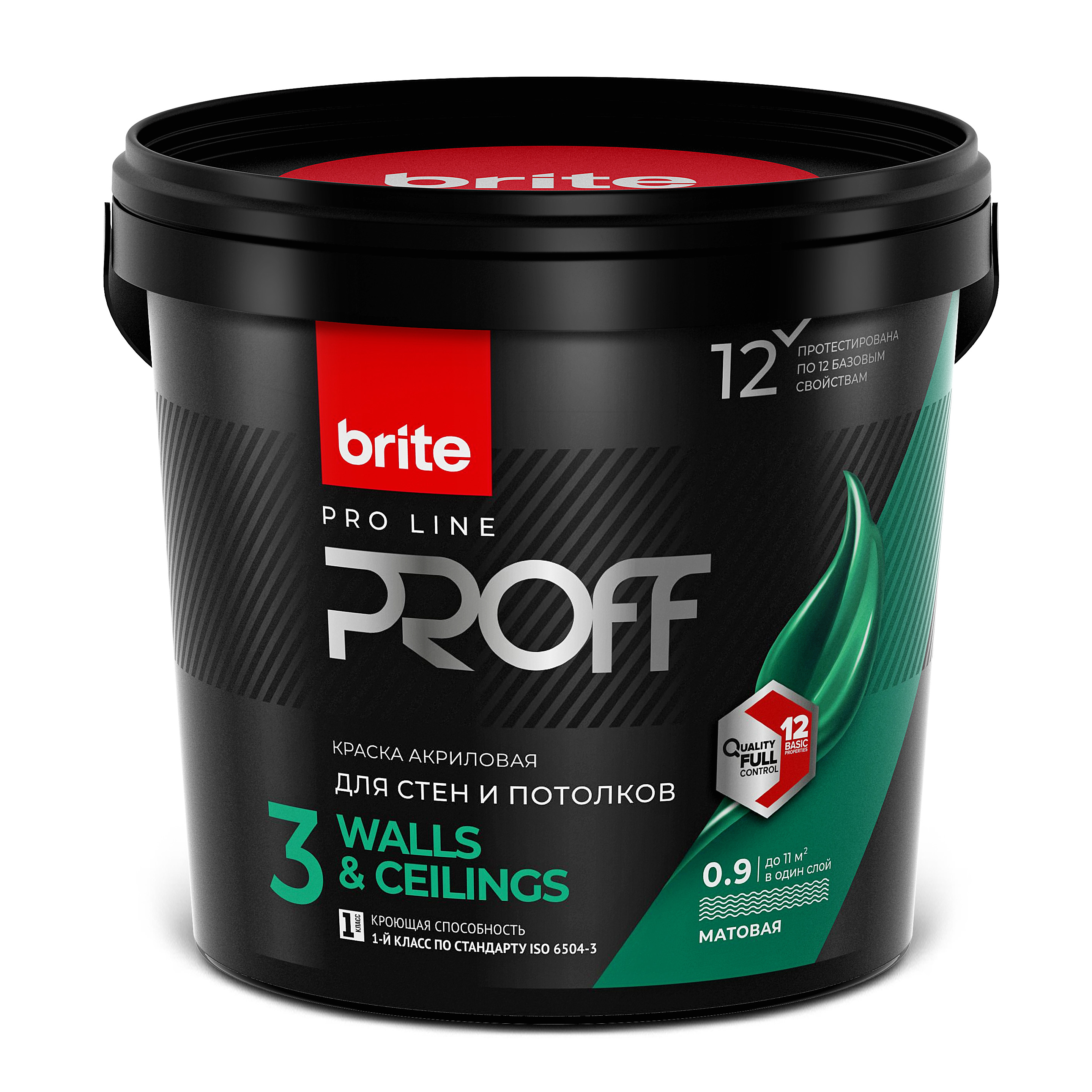 Изображение товара Краска для стен и потолков BRITE PROFESSIONAL матовая 0,9 л