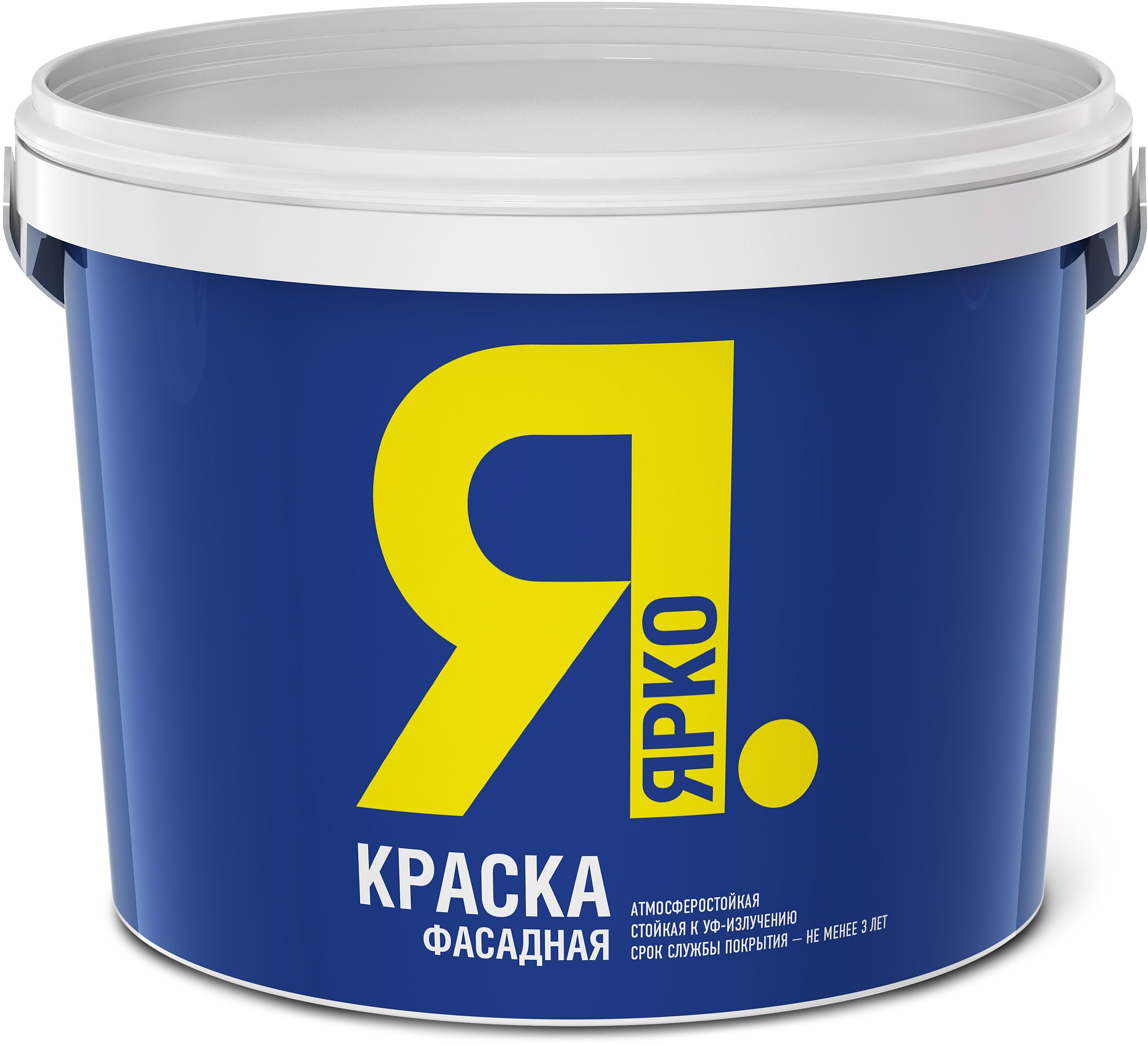Изображение товара Краска фасадная ЯРКО для наружных и внутренних работ белая ведро 6 кг