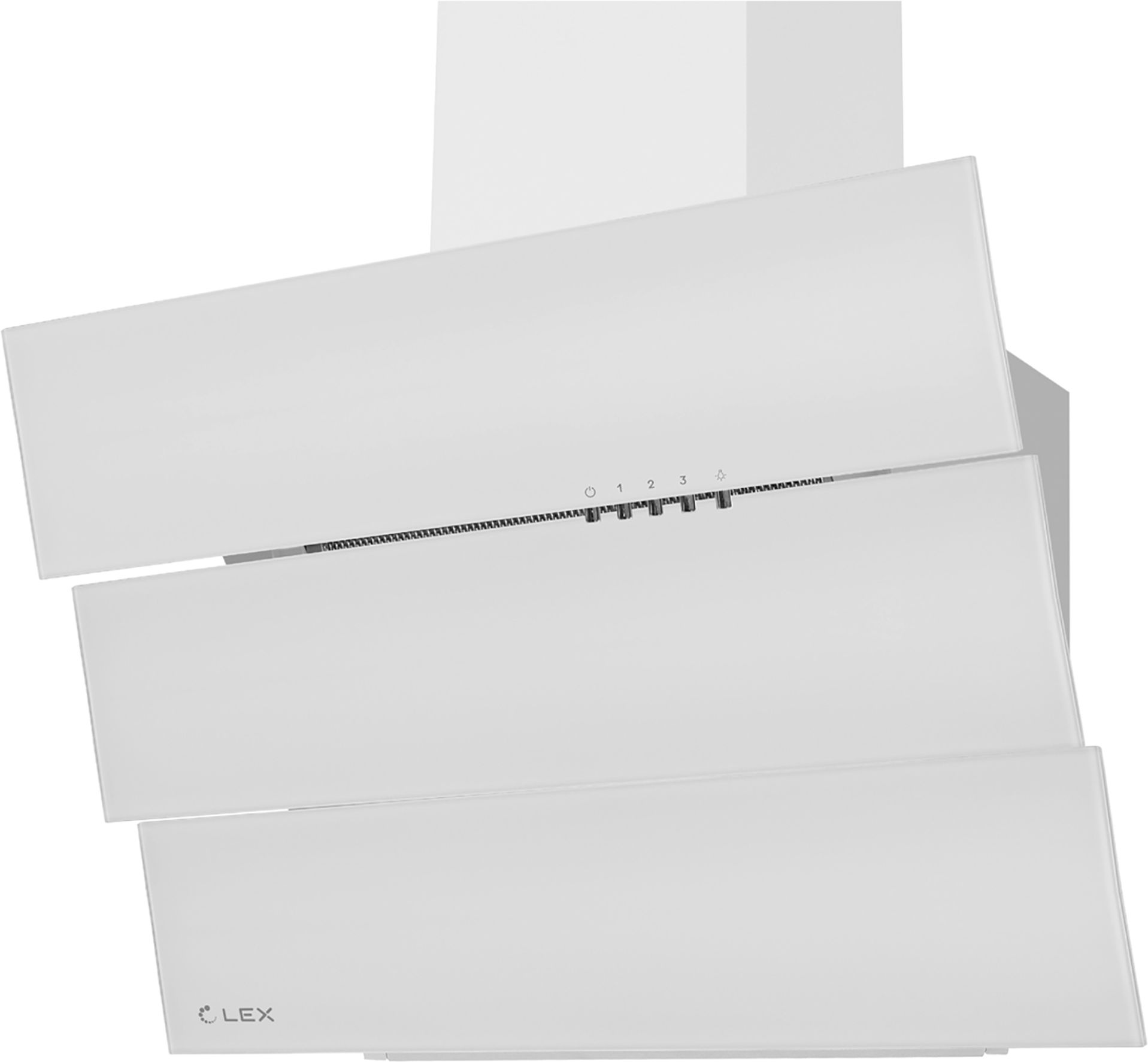 Изображение товара Вытяжка Lex RIO G 600 WHITE наклонная с LED освещением белое стекло