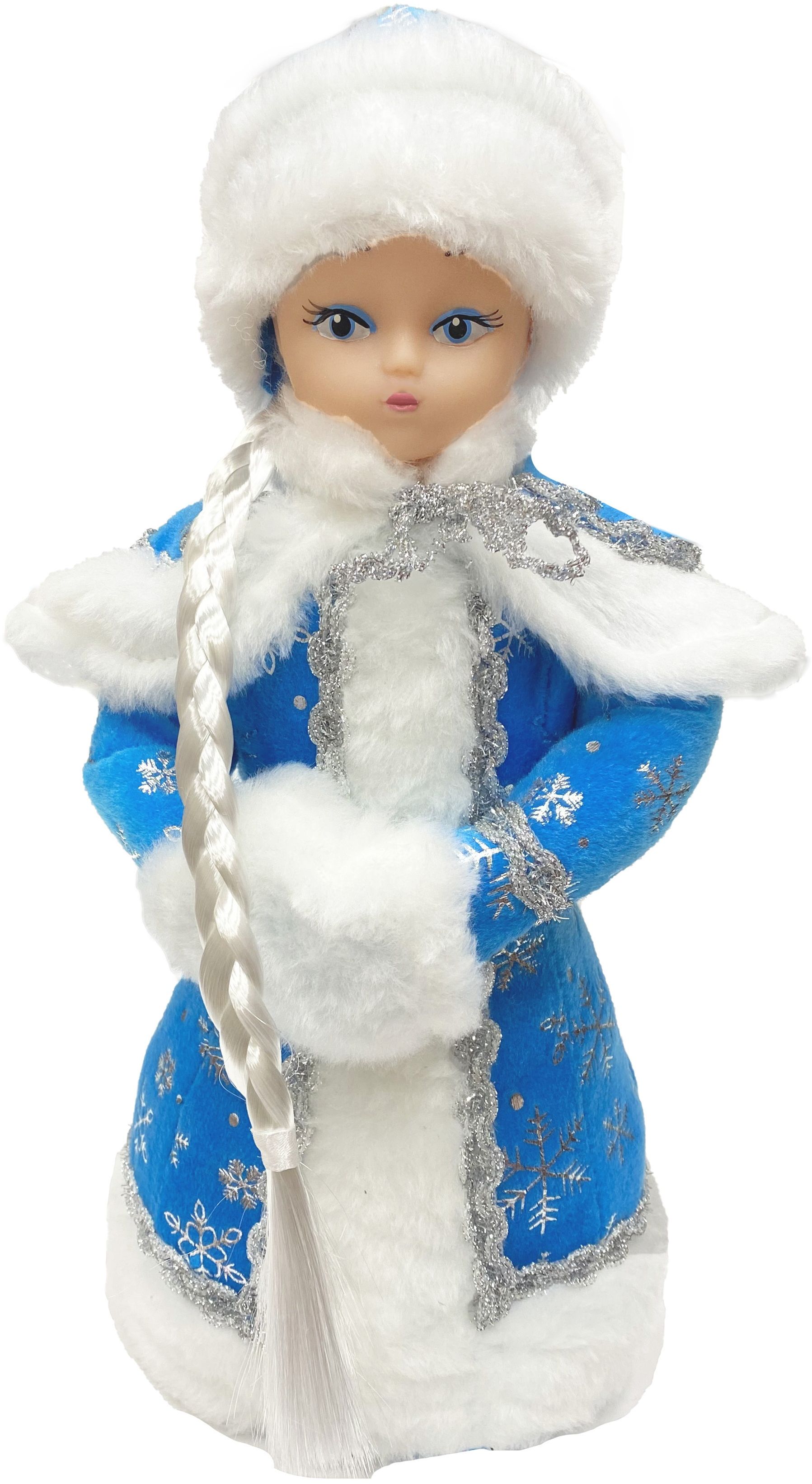 Изображение товара Игрушка-кукла Снегурочка ГОЛУБАЯ 35 см в упаковке для новогоднего декора