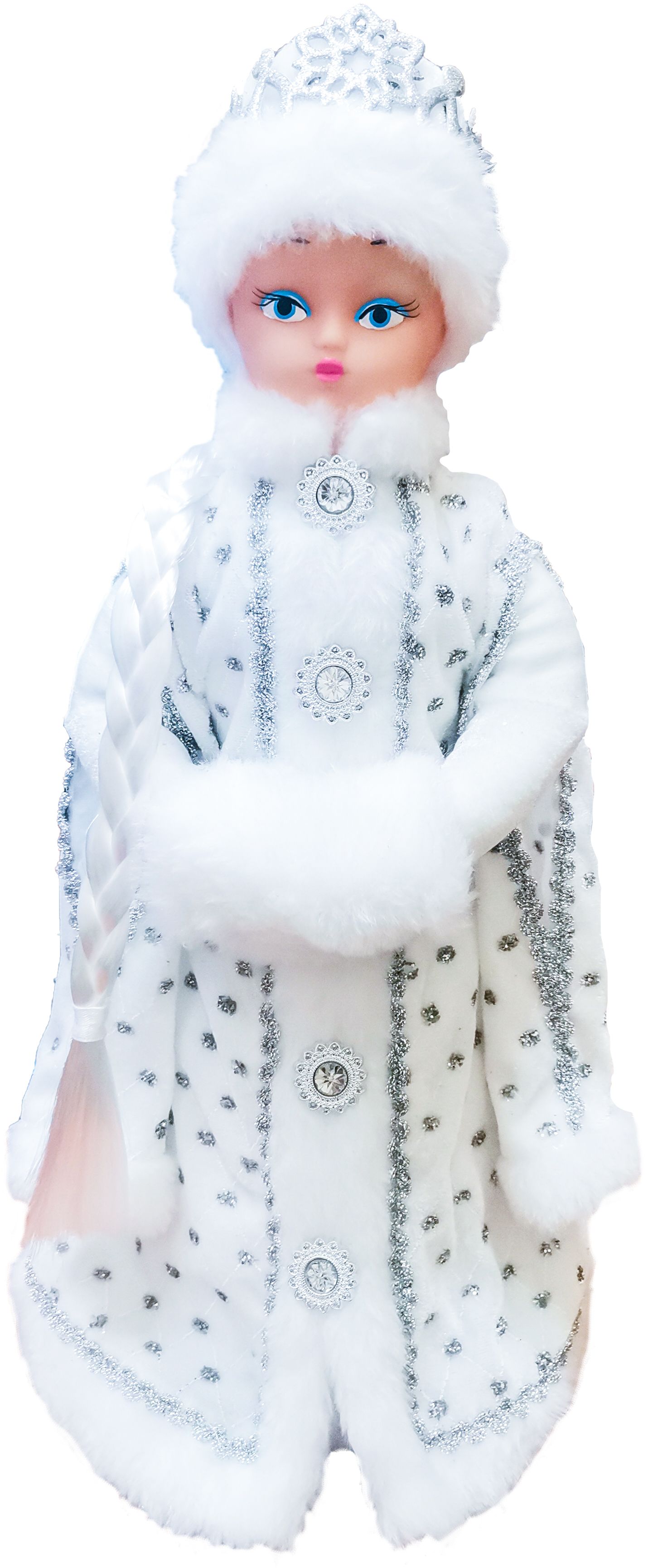 Изображение товара Игрушка кукла Снегурочка Царская Белая 44 см - новогоднее украшение