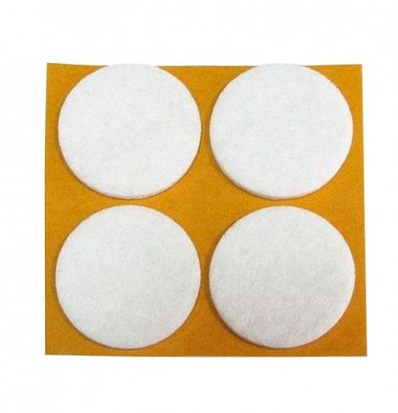 Изображение товара Пункт фетровый самоклеящийся Tech-Krep D18 мм белый, 20 шт.