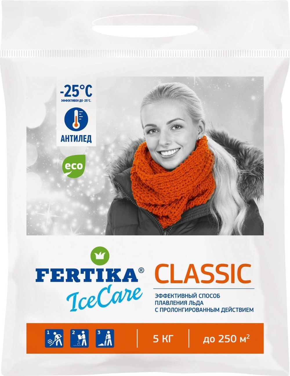 Изображение товара Противогололедный реагент FERTIKA ICECARE CLASSIC Ф03482, 5 кг 