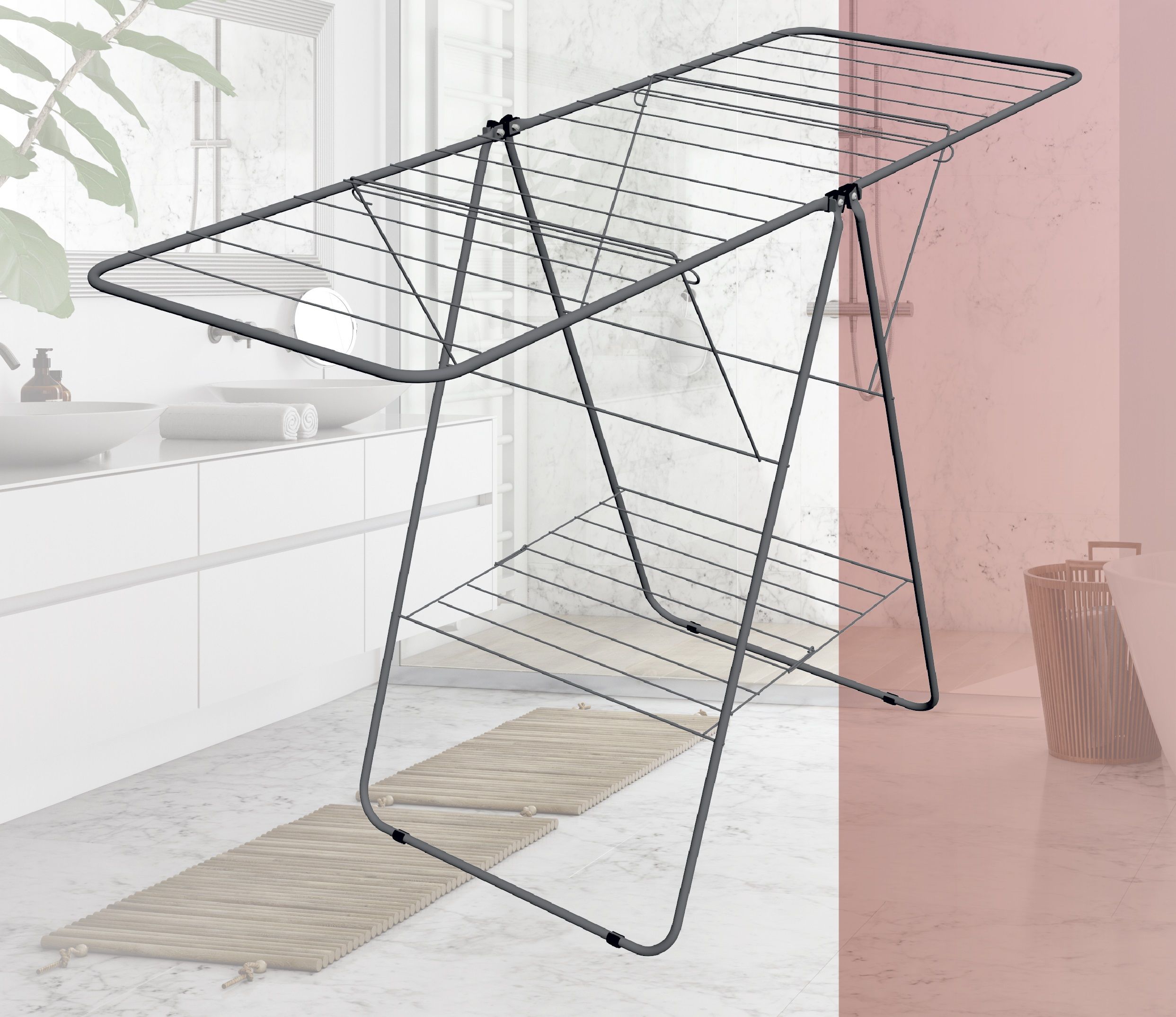 Изображение товара Сушилка Anyday для белья напольная, 18 м, серый