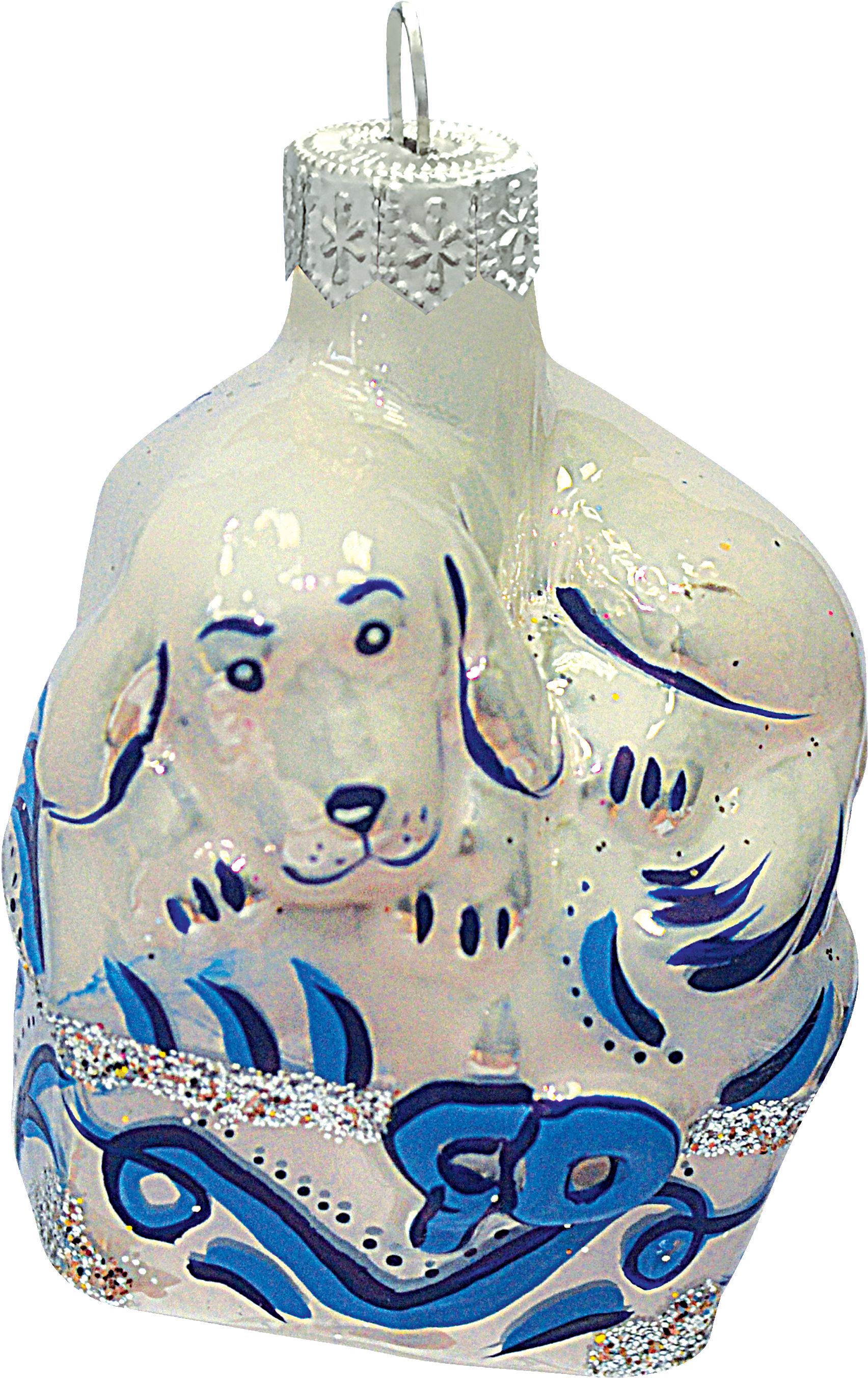 Изображение товара Ёлочная игрушка Собачка на сундуке 8 см Русские Узоры подарочная упаковка