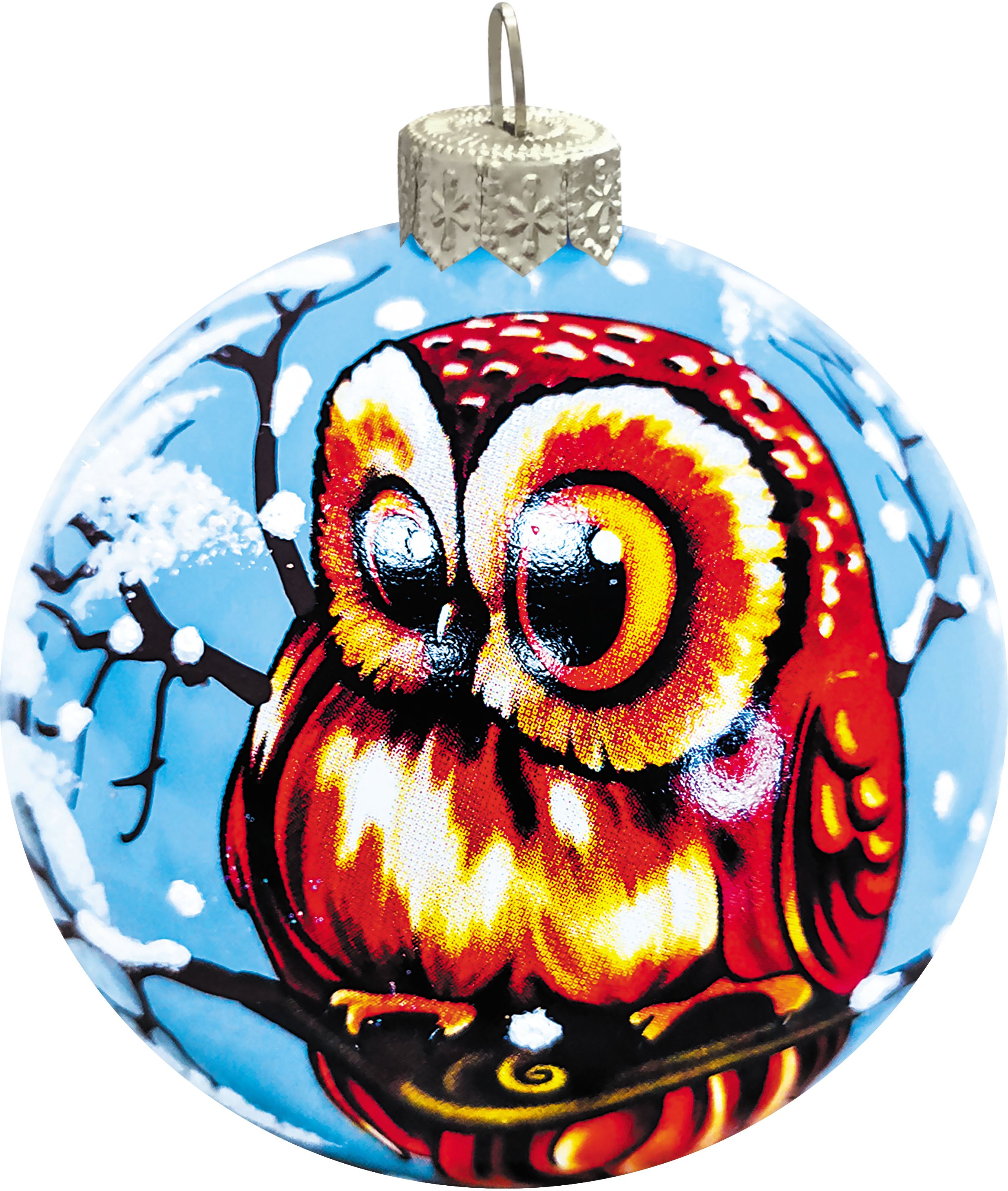 Изображение товара Новогодний шар Коломеев Лесная совушка 10 см в подарочной упаковке