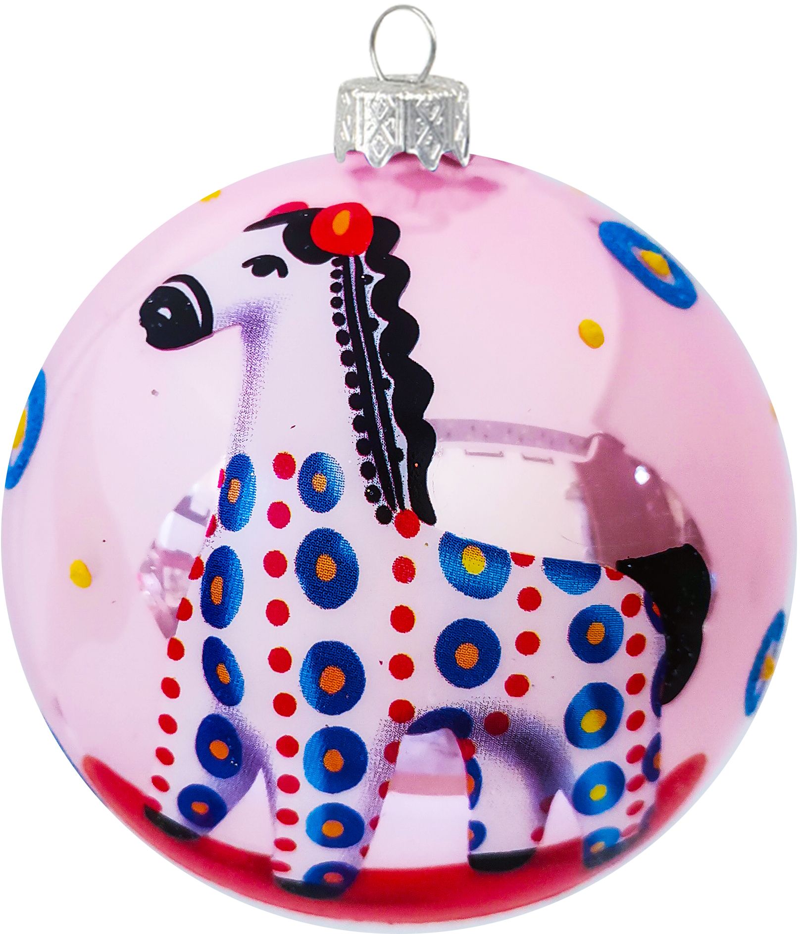 Изображение товара Новогодний шар Коломеев Росписной Узор 4, 8 см в подарочной упаковке